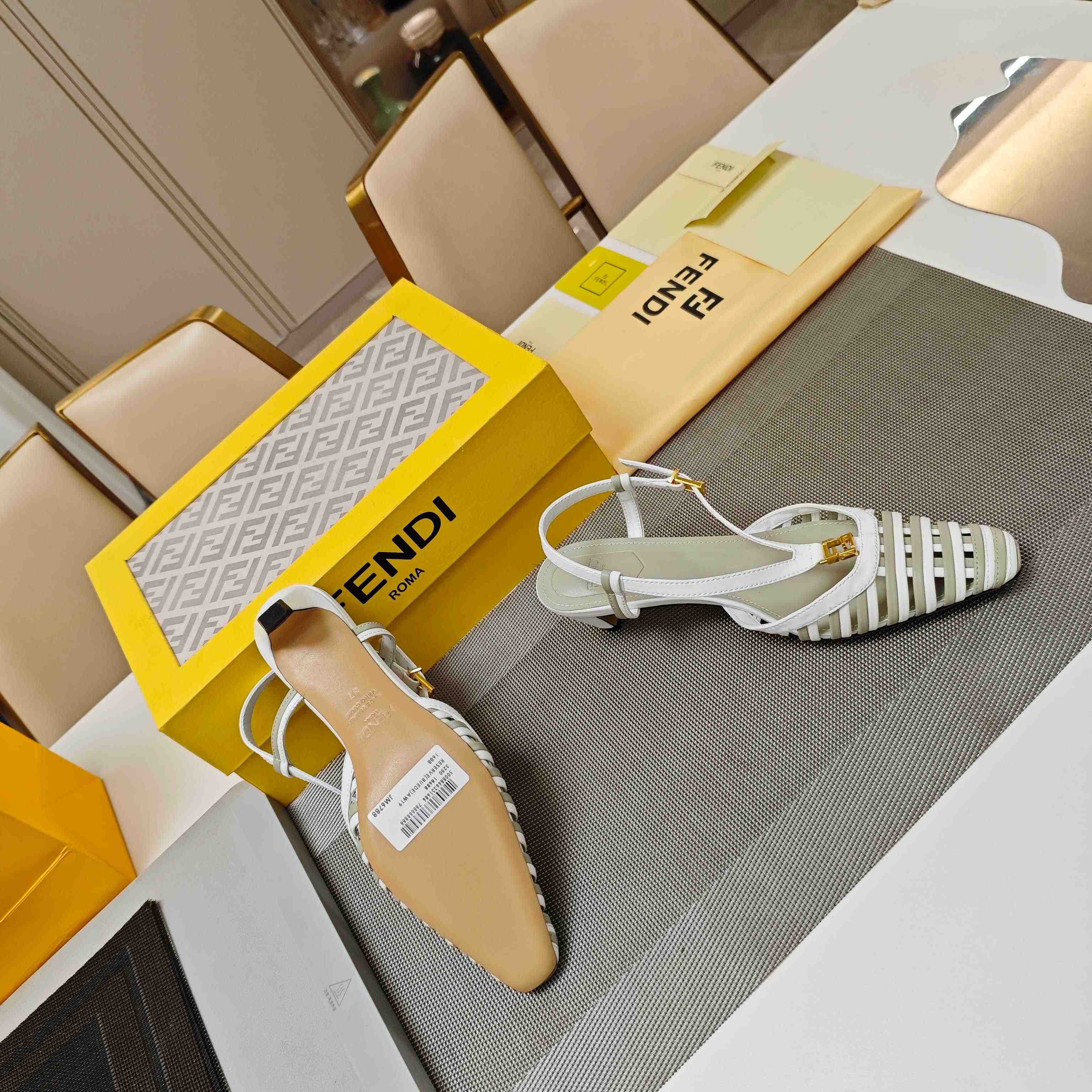 Fendi FFold Leather Low-heeled Slingbacks - DopestKickz