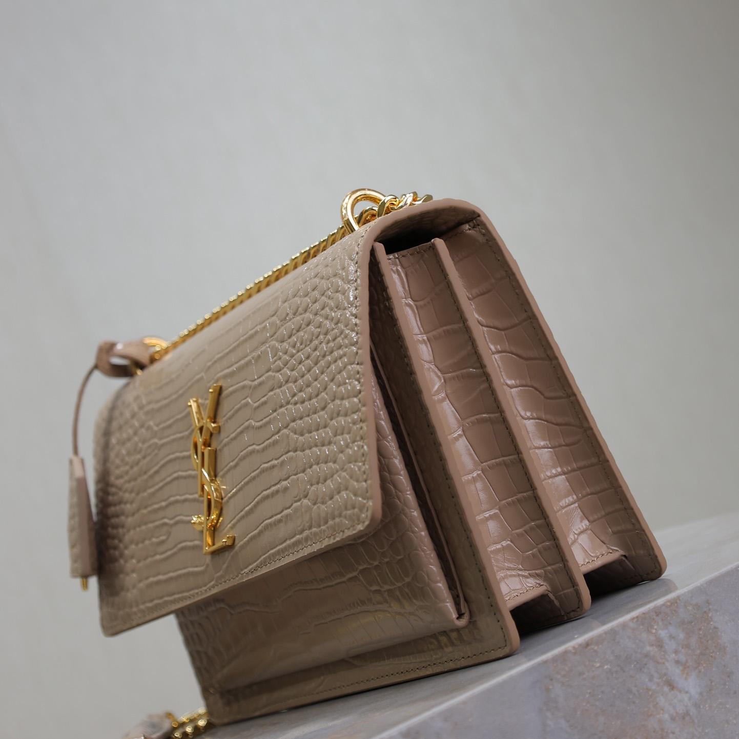 Saint Laurent Women Sunset Medium Leather Shoulder Bag （22x8x16 cm） - DopestKickz