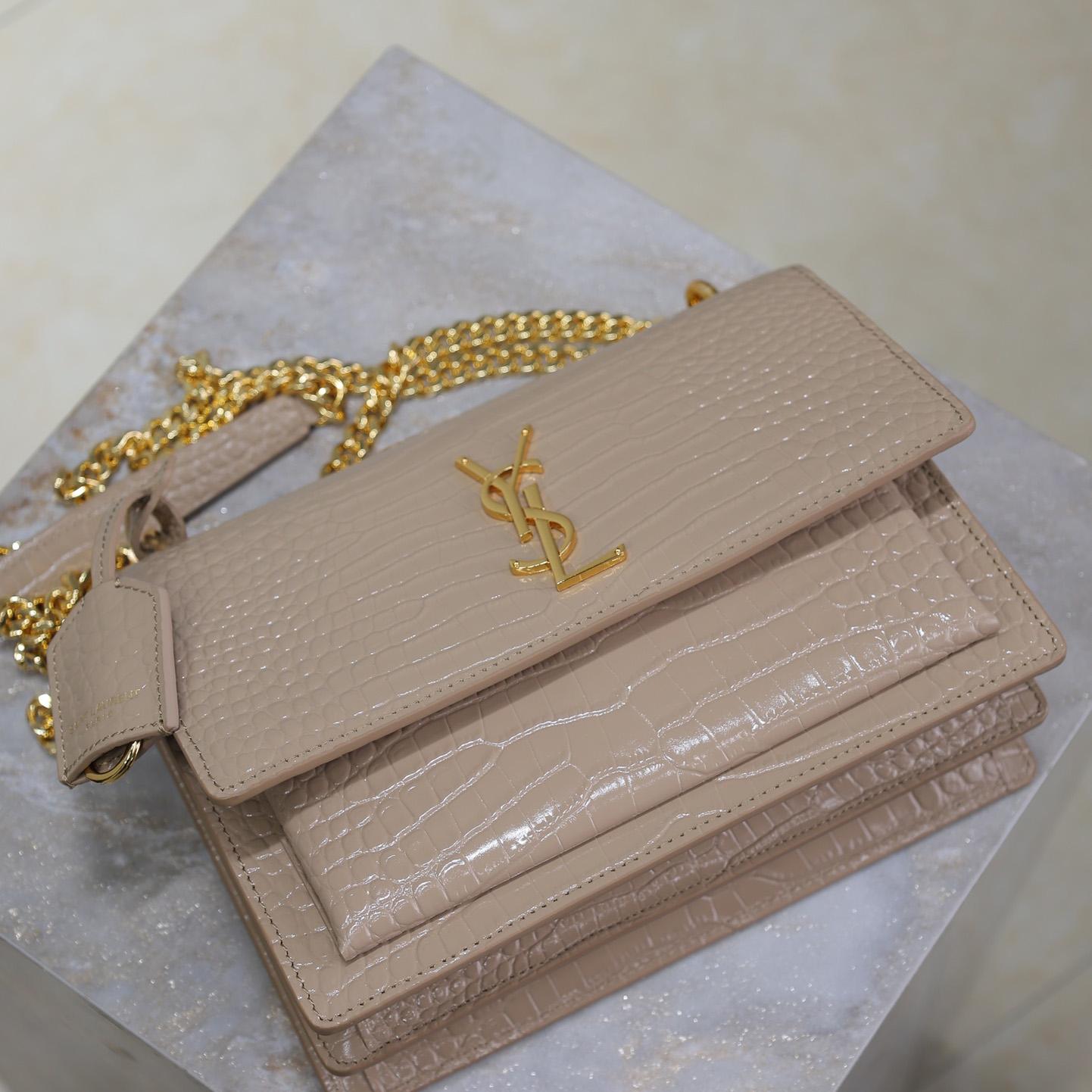 Saint Laurent Women Sunset Medium Leather Shoulder Bag （22x8x16 cm） - DopestKickz