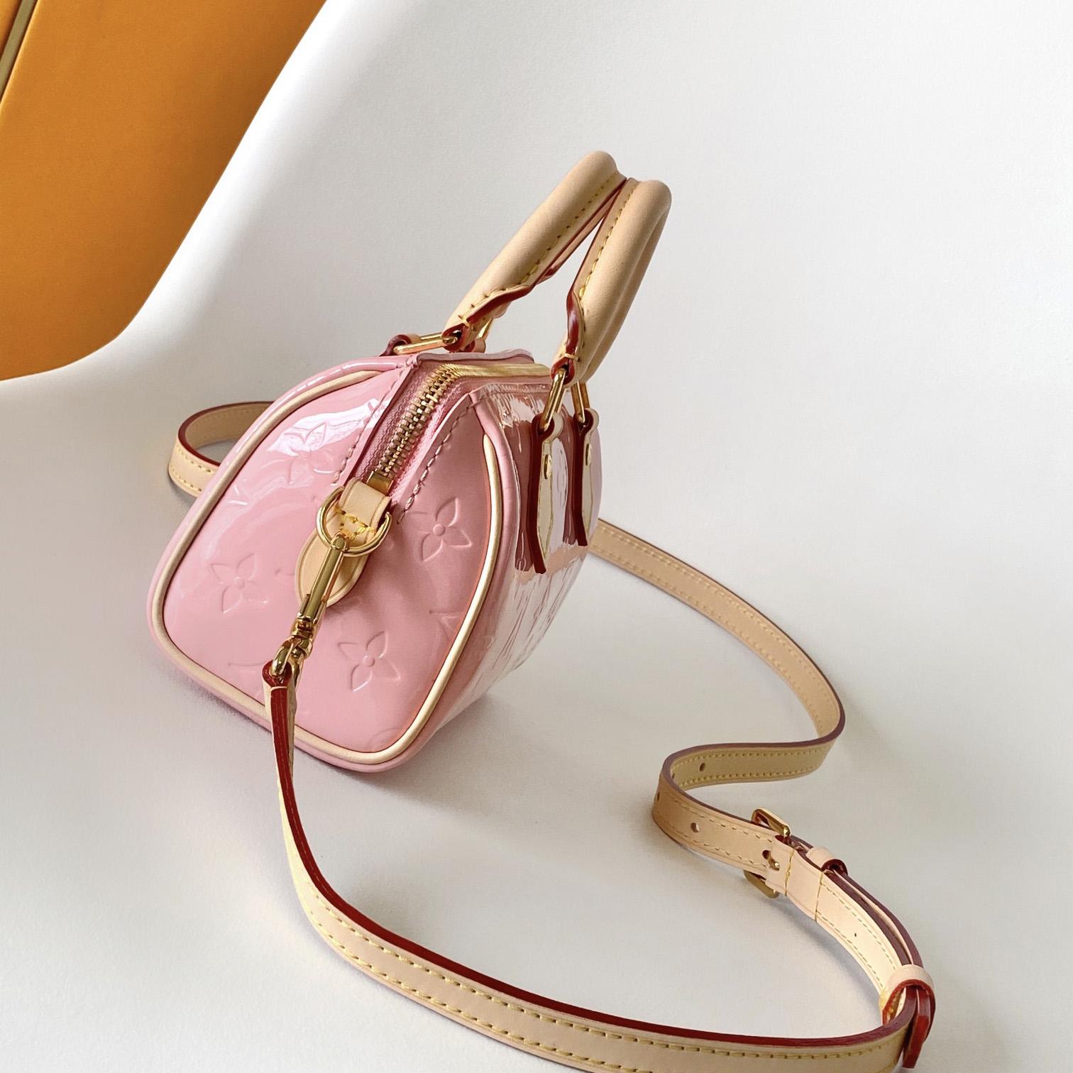 Louis Vuitton Nano Speedy Monogram Vernis Leather  16x10x7.5cm  M81879 - DopestKickz