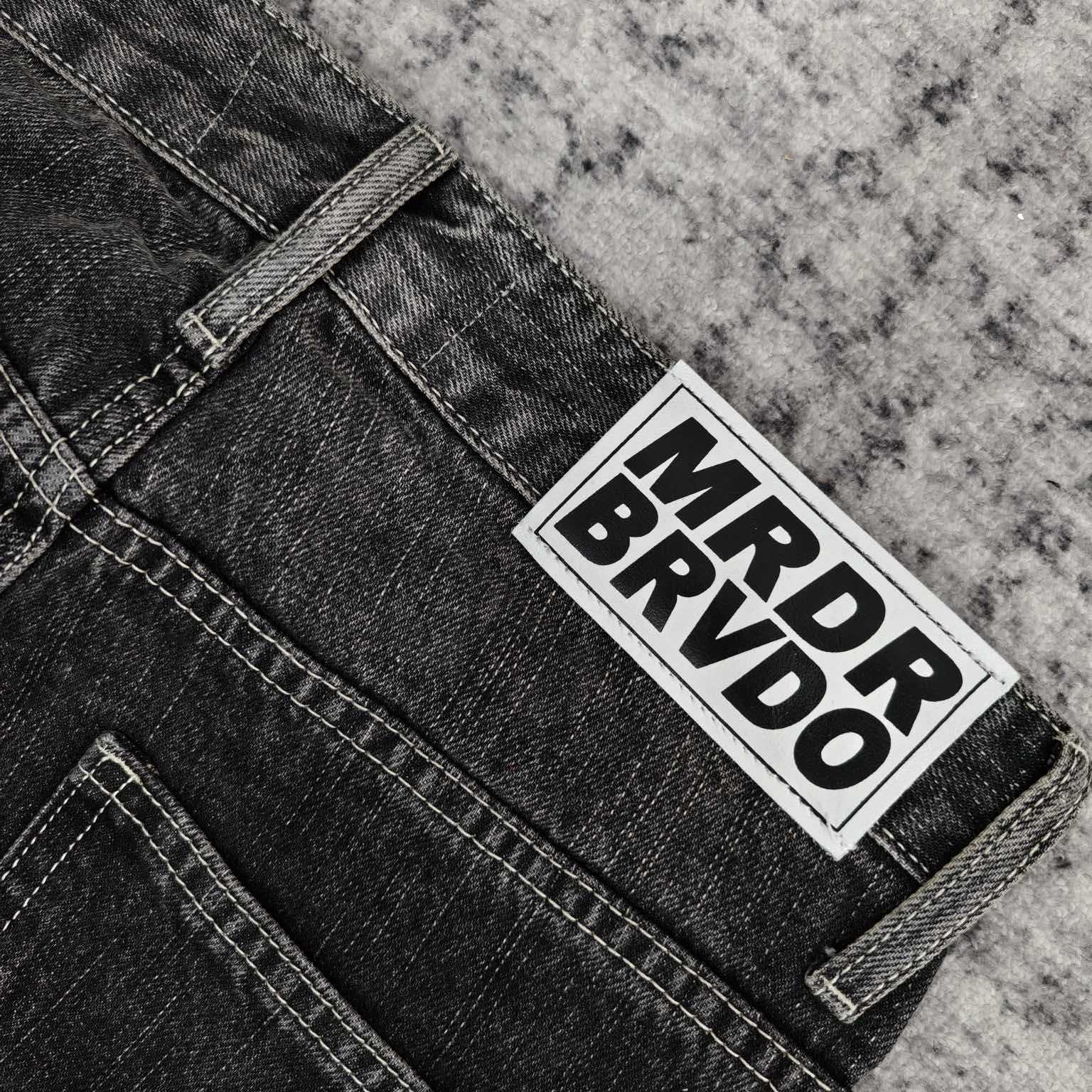 Who Decides War Motif Patched Jeans   701 - DopestKickz