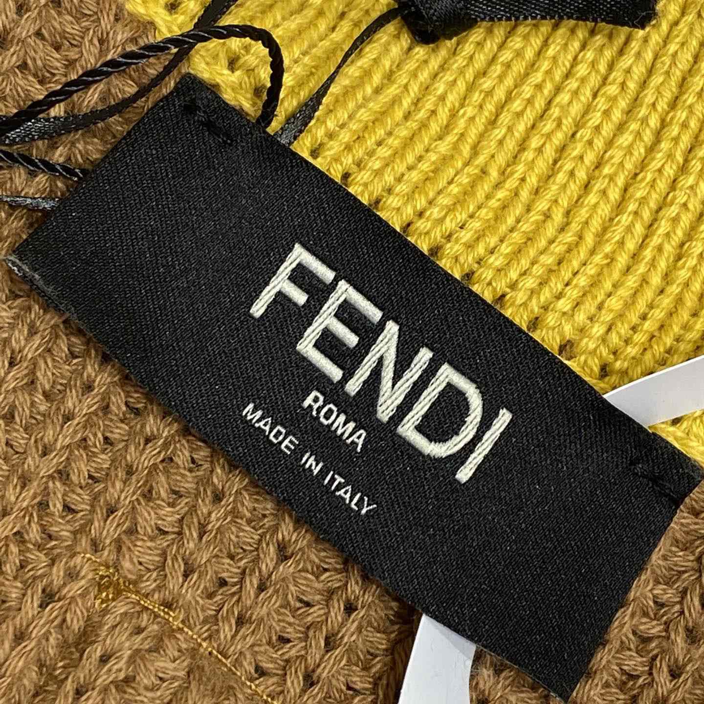 Fendi Yellow And Beige Cotton Jersey Polo Shirt - DopestKickz