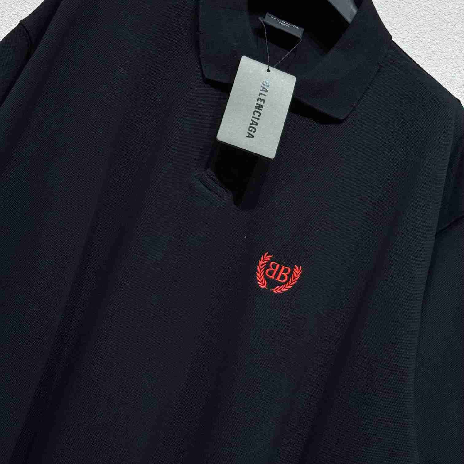 Balenciaga Laurel Classic Short Sleeve Regular Polo In Faded Black  - DopestKickz