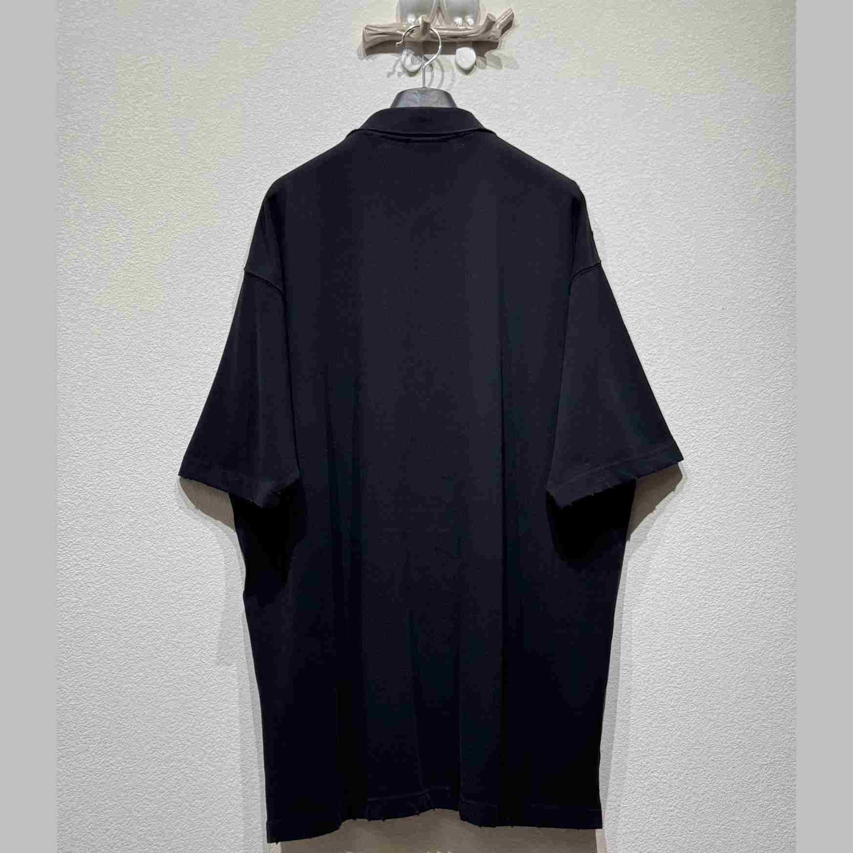 Balenciaga Laurel Classic Short Sleeve Regular Polo In Faded Black  - DopestKickz