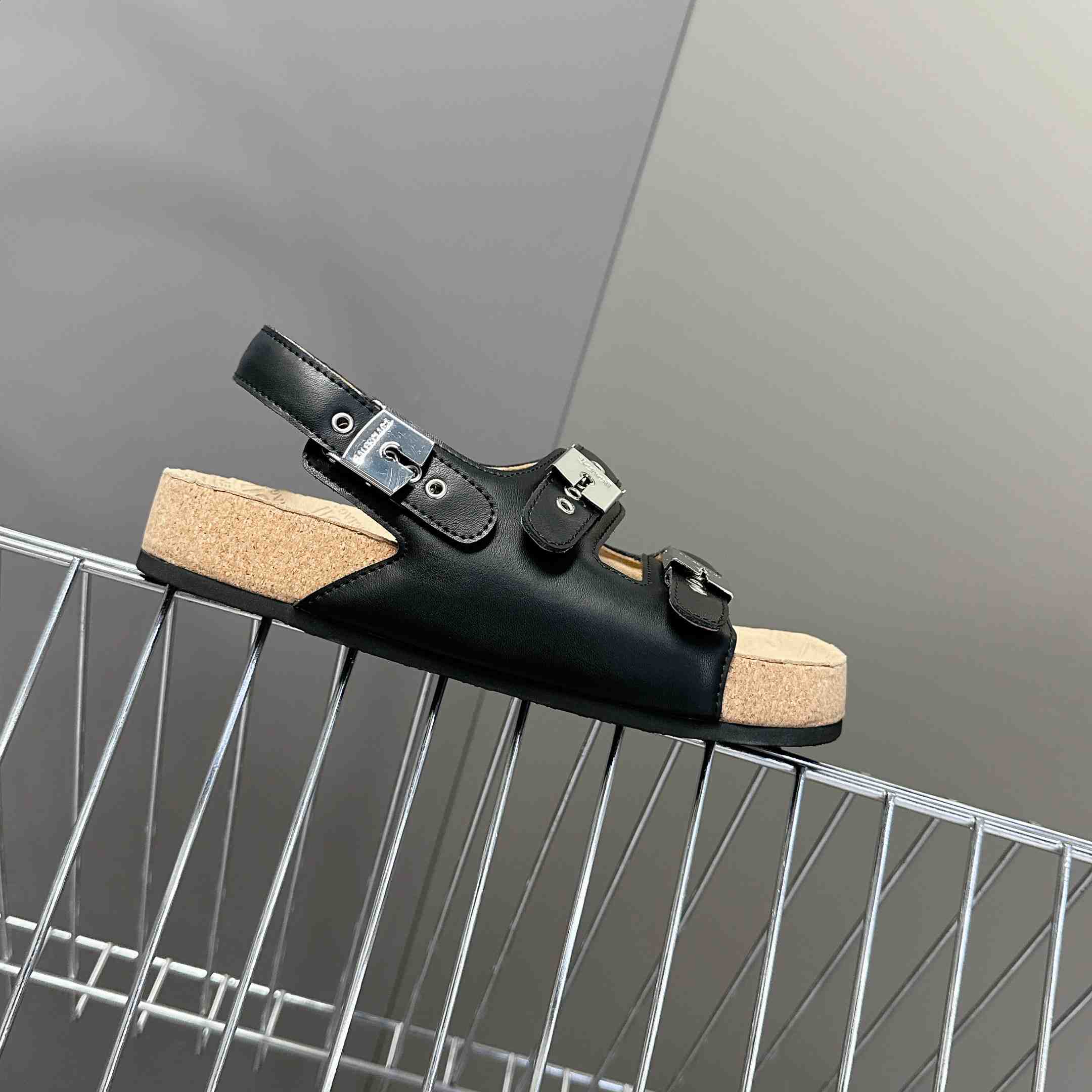 Balenciaga Scholl Flat Sandal In Black - DopestKickz