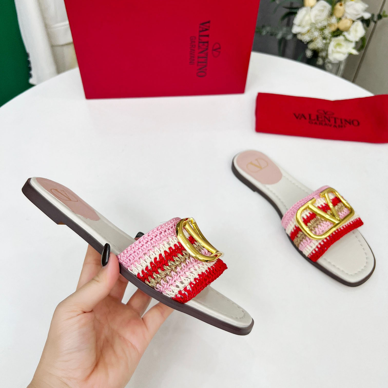 Valent Women's Pink Flat Sandals - DopestKickz