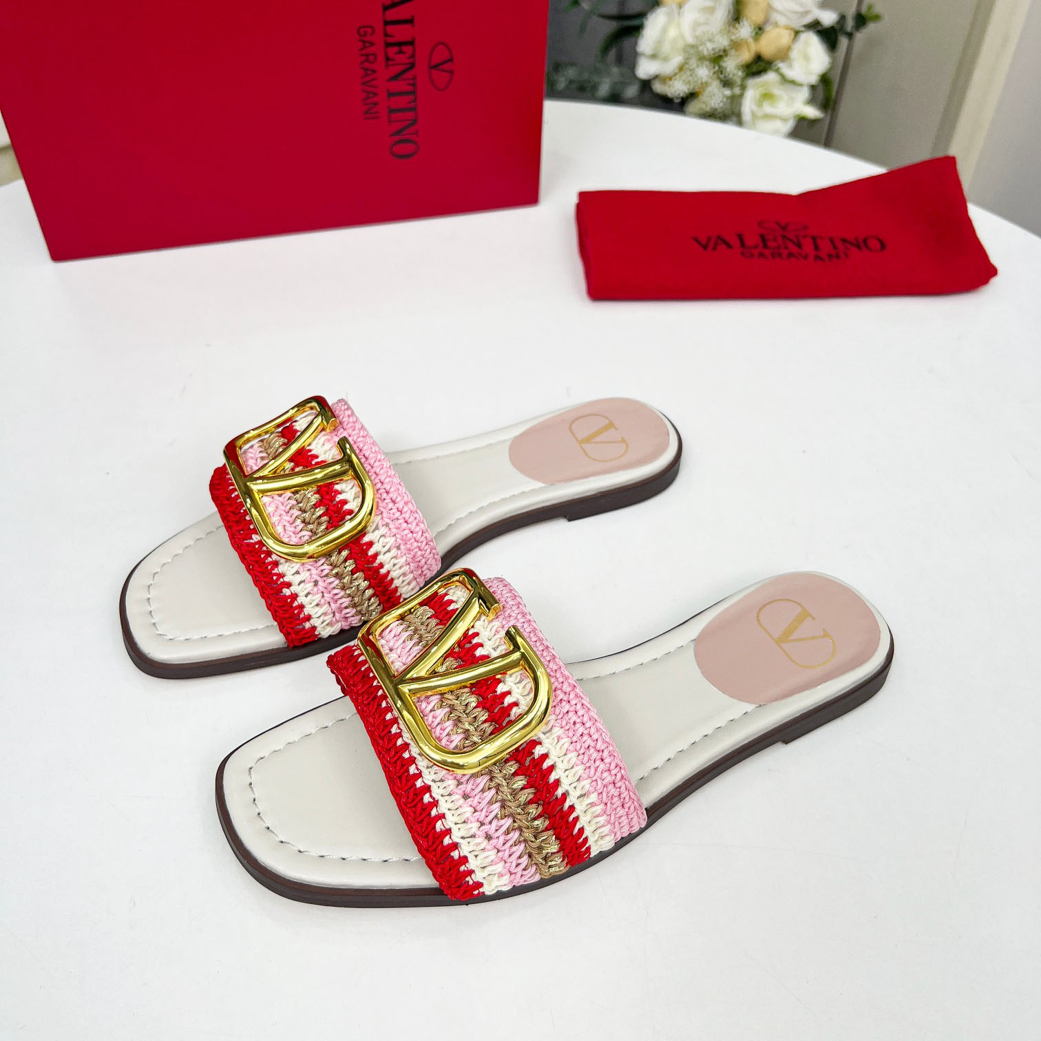 Valent Women's Pink Flat Sandals - DopestKickz