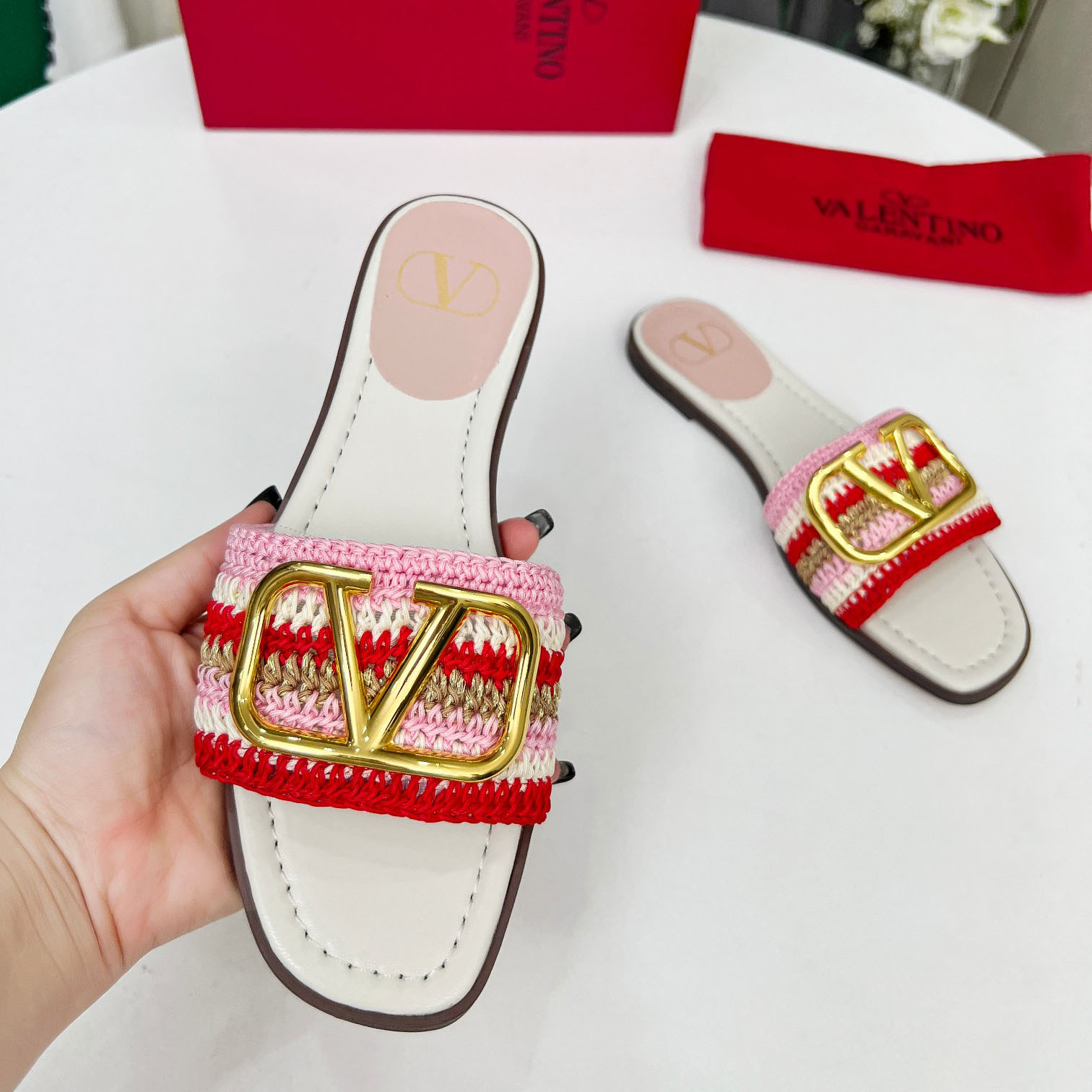 Valent Women's Pink Flat Sandals - DopestKickz