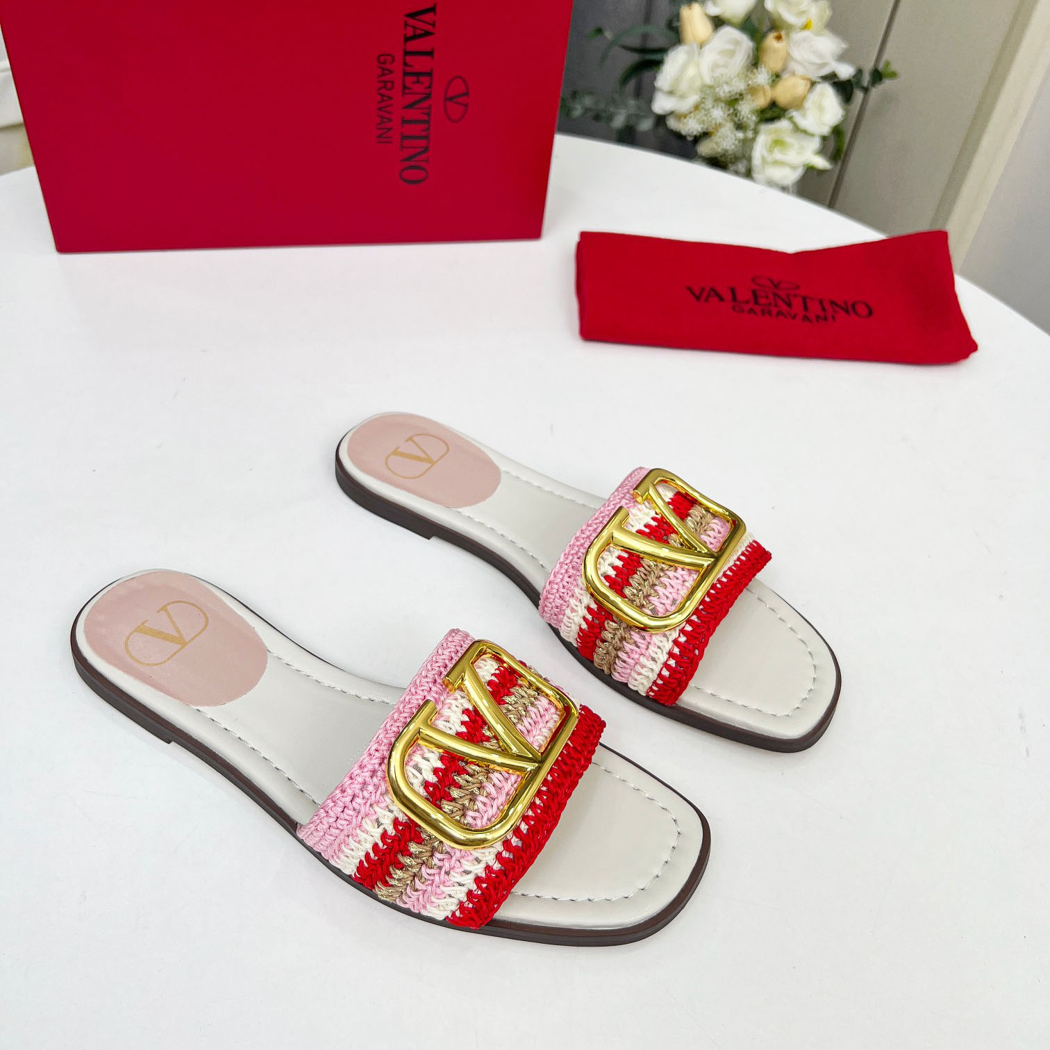 Valent Women's Pink Flat Sandals - DopestKickz