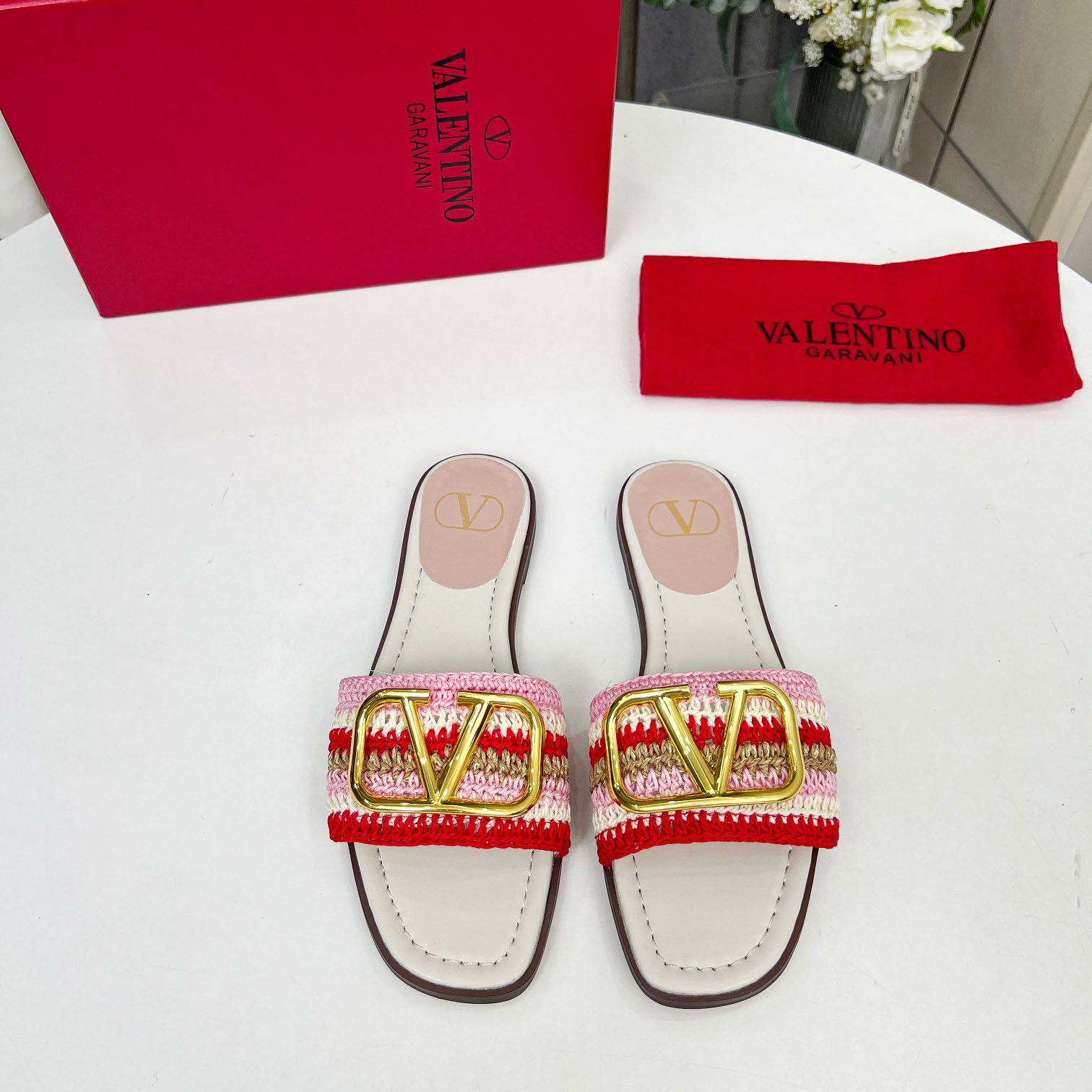 Valent Women's Pink Flat Sandals - DopestKickz