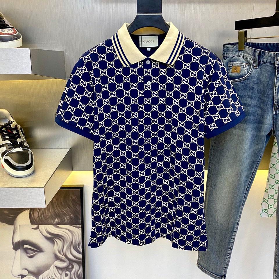 Gucci GG Cotton Jersey Jacquard Polo Shirt - DopestKickz