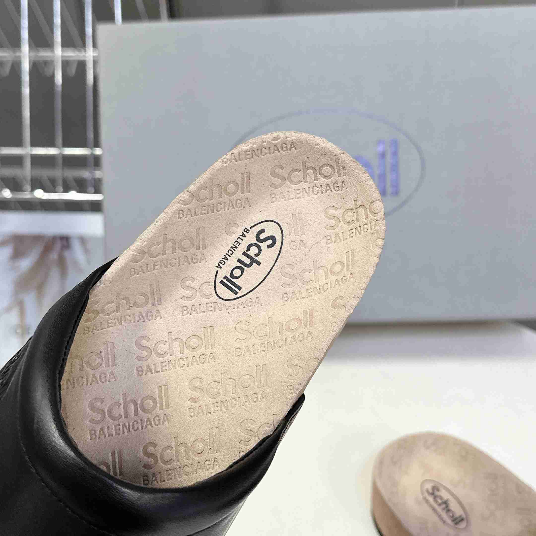 Balenciaga Scholl Flat Mule In Black - DopestKickz