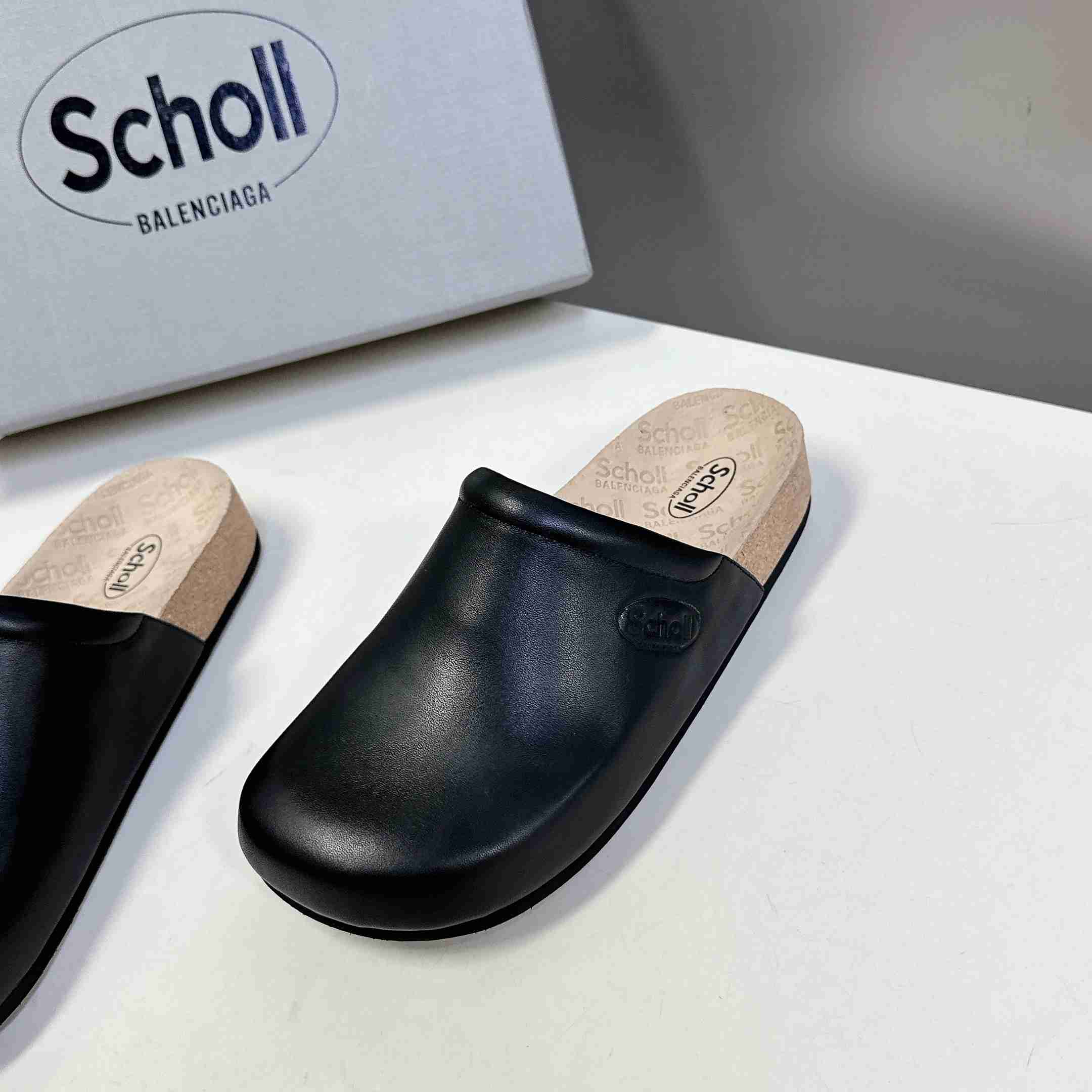 Balenciaga Scholl Flat Mule In Black - DopestKickz