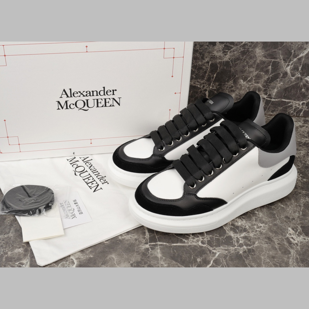 Alexander McQueen Oversized Sneaker 'Black White Grey' - DopestKickz