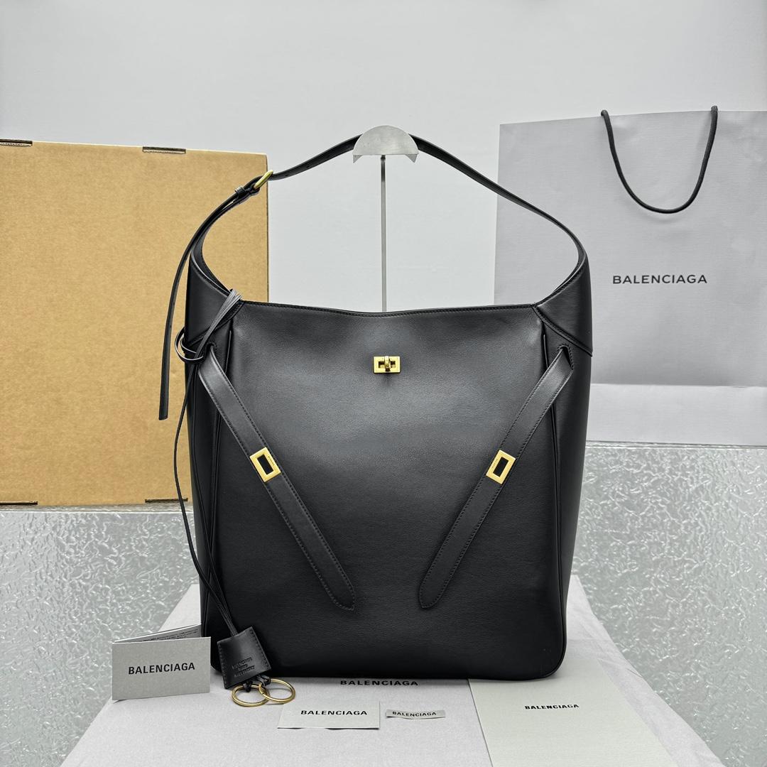 Balenciaga Bel Air Hobo Bag Large In Black  - DopestKickz