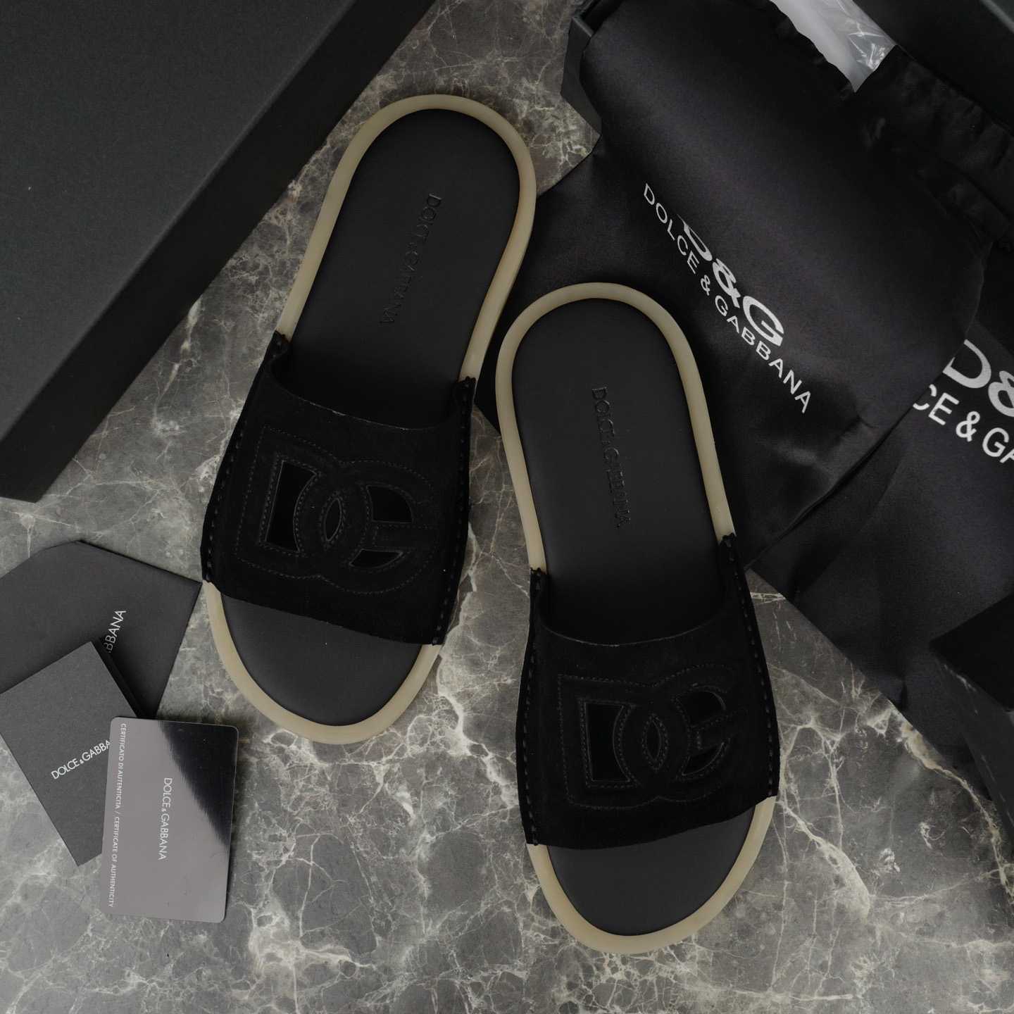 Dolce & Gabbana Suede Sliders - DopestKickz
