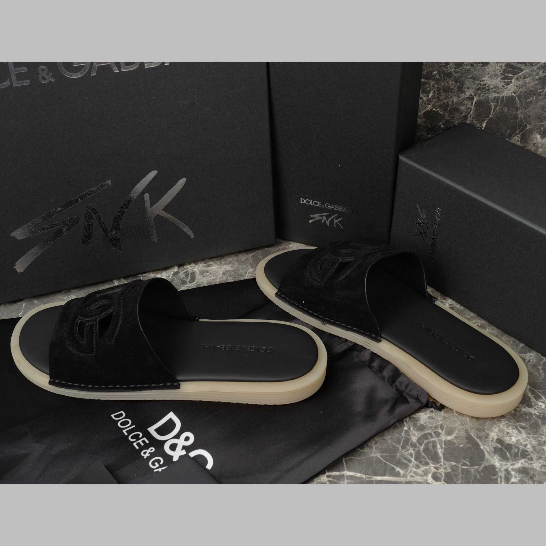 Dolce & Gabbana Suede Sliders - DopestKickz