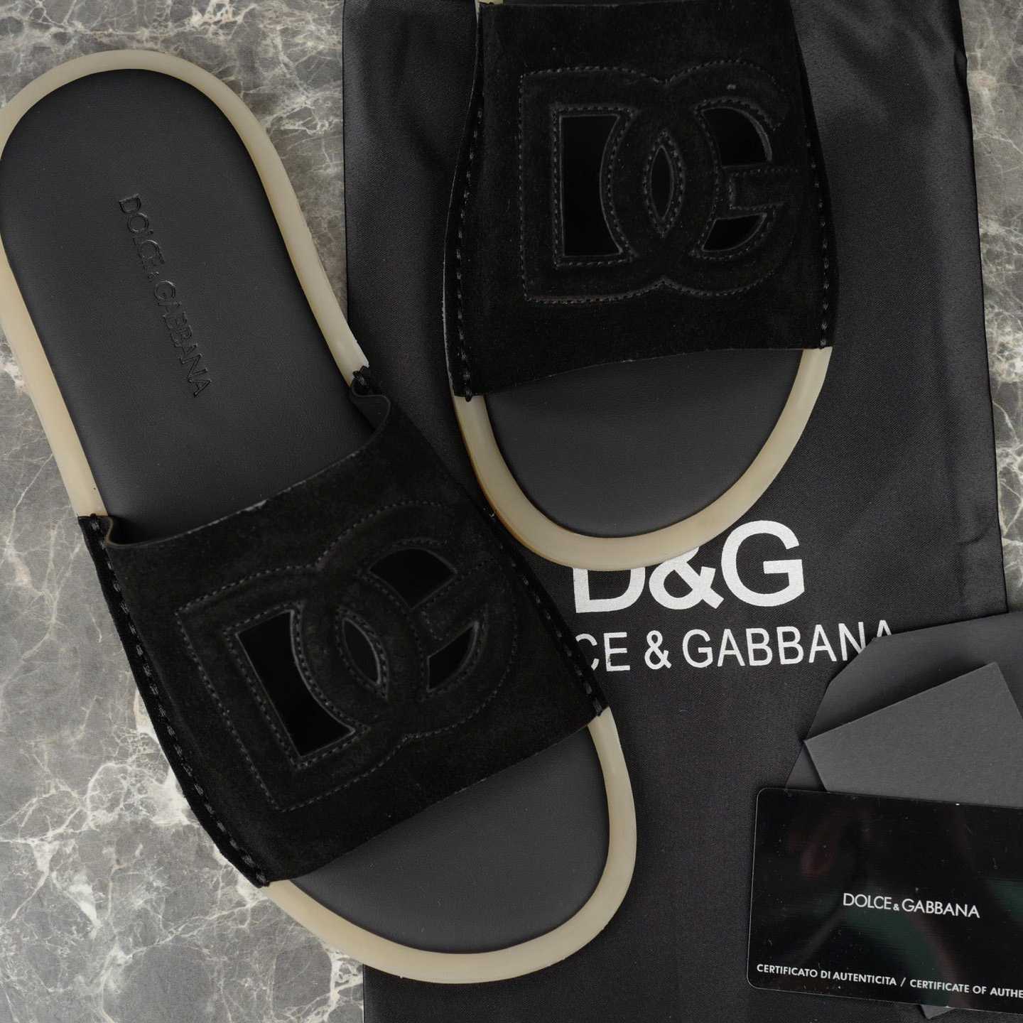 Dolce & Gabbana Suede Sliders - DopestKickz