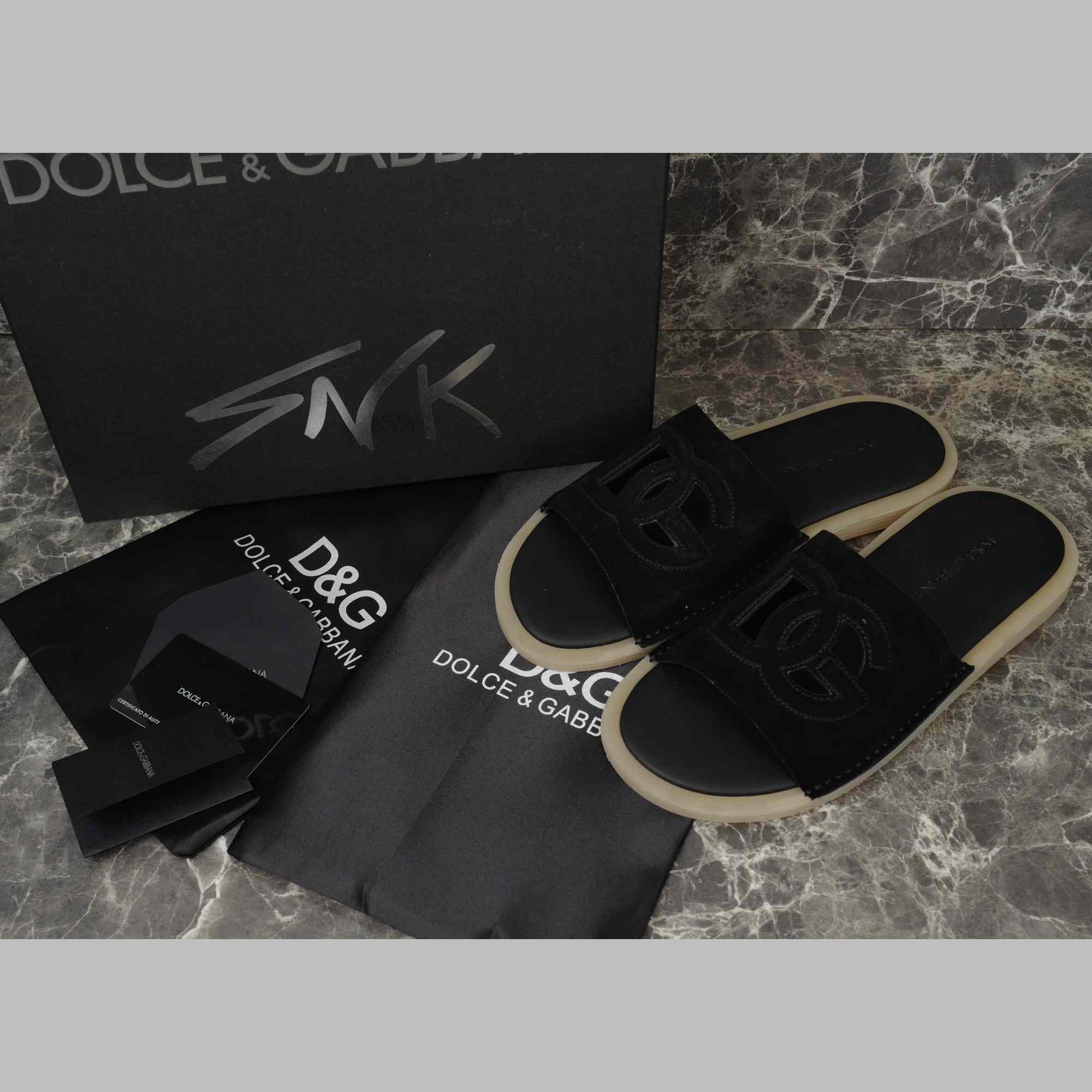 Dolce & Gabbana Suede Sliders - DopestKickz