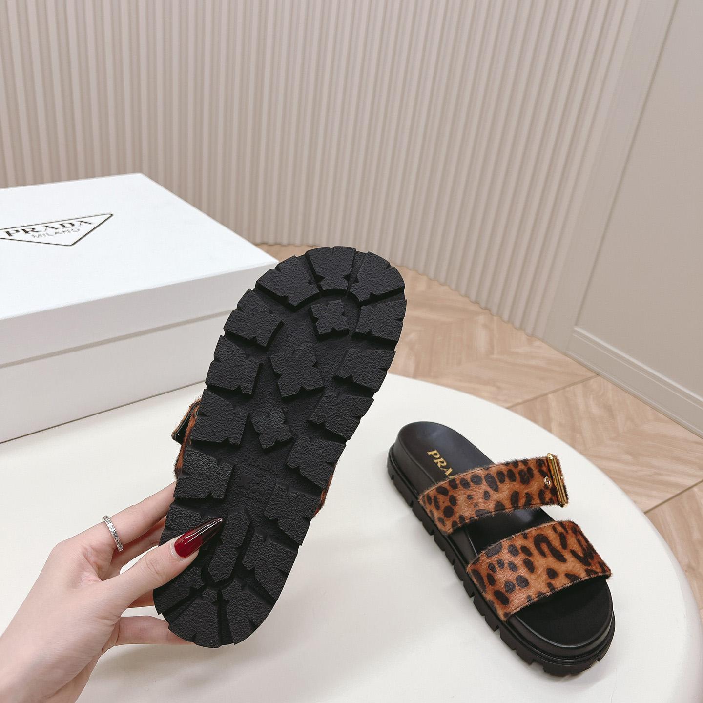 Prada Printed Leather Slides - DopestKickz