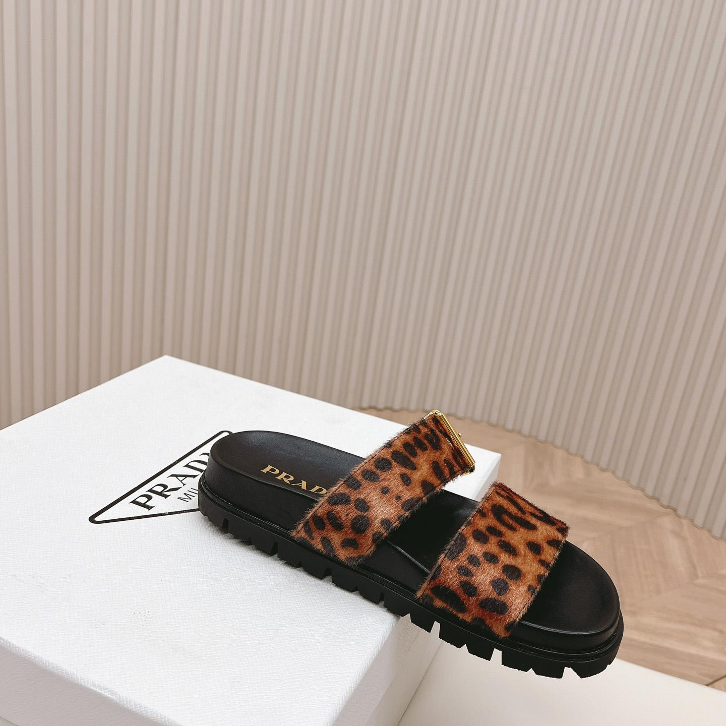 Prada Printed Leather Slides - DopestKickz
