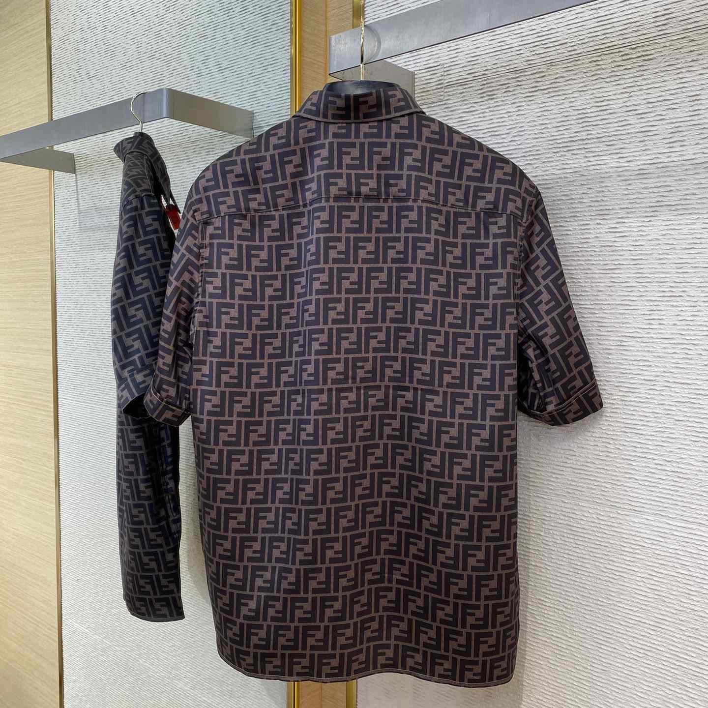 Fendi Brown Silk Shirt - DopestKickz