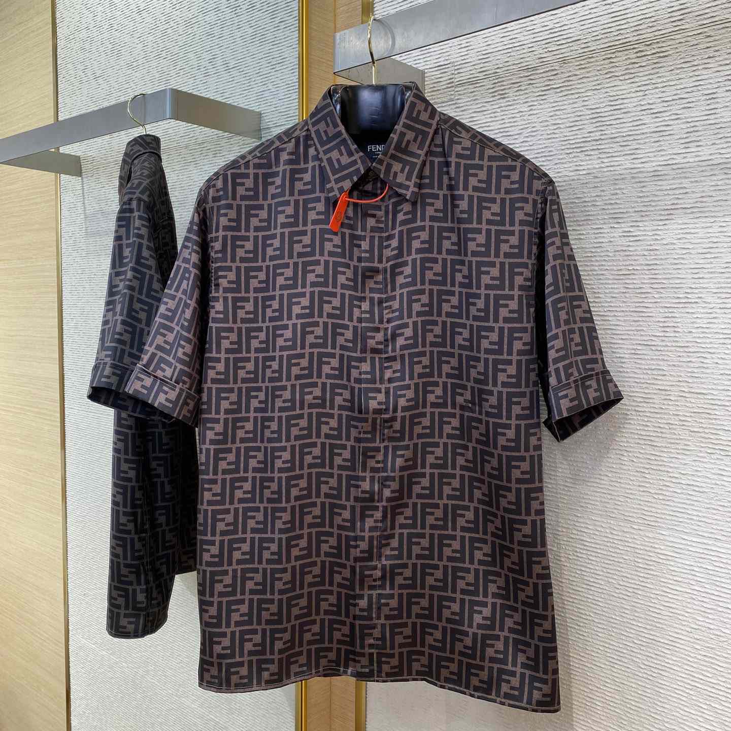 Fendi Brown Silk Shirt - DopestKickz