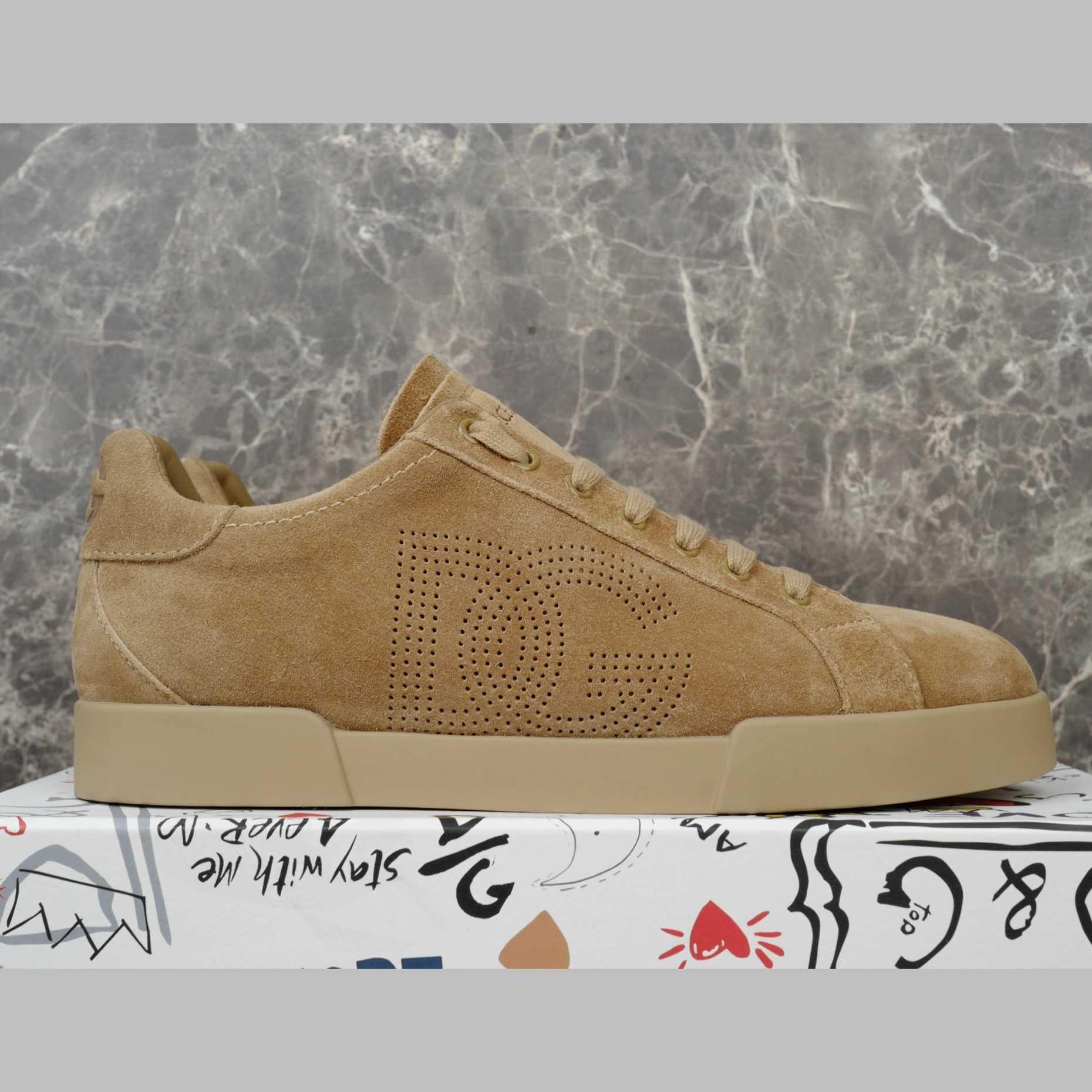 Dolce & Gabbana Calfskin Strobel Portofino Light Sneakers - DopestKickz