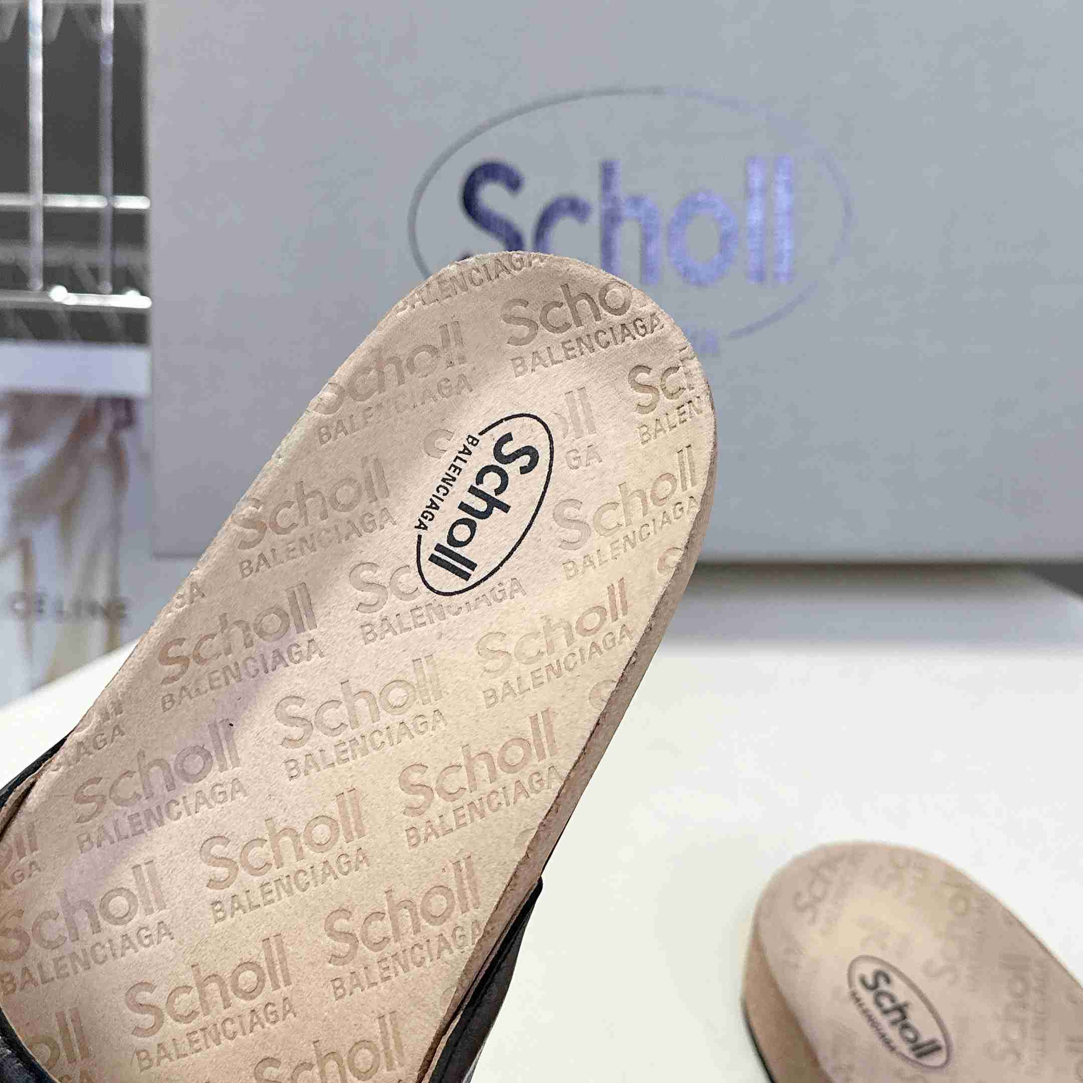 Balenciaga Scholl Flat Sandal In Black - DopestKickz