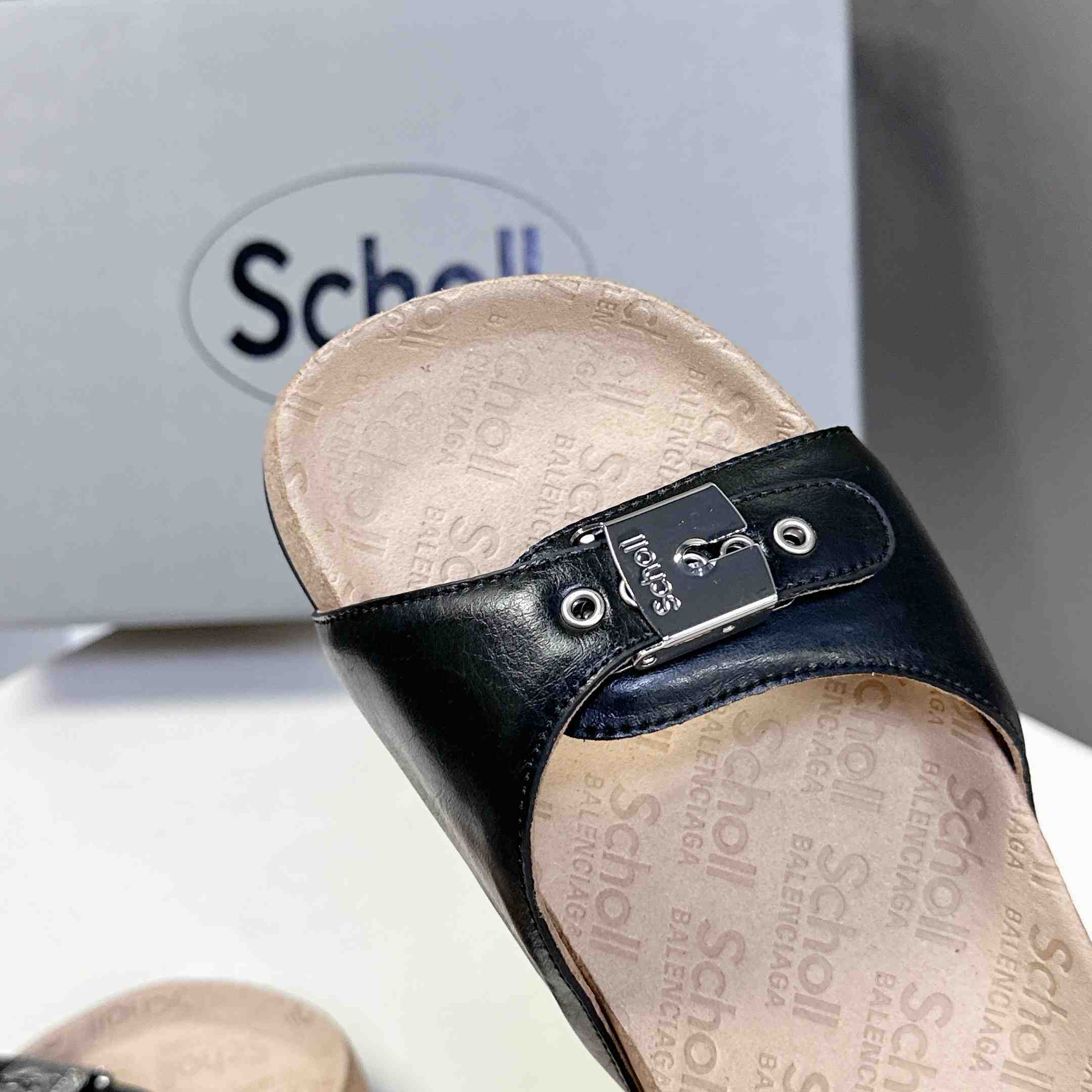 Balenciaga Scholl Flat Sandal In Black - DopestKickz