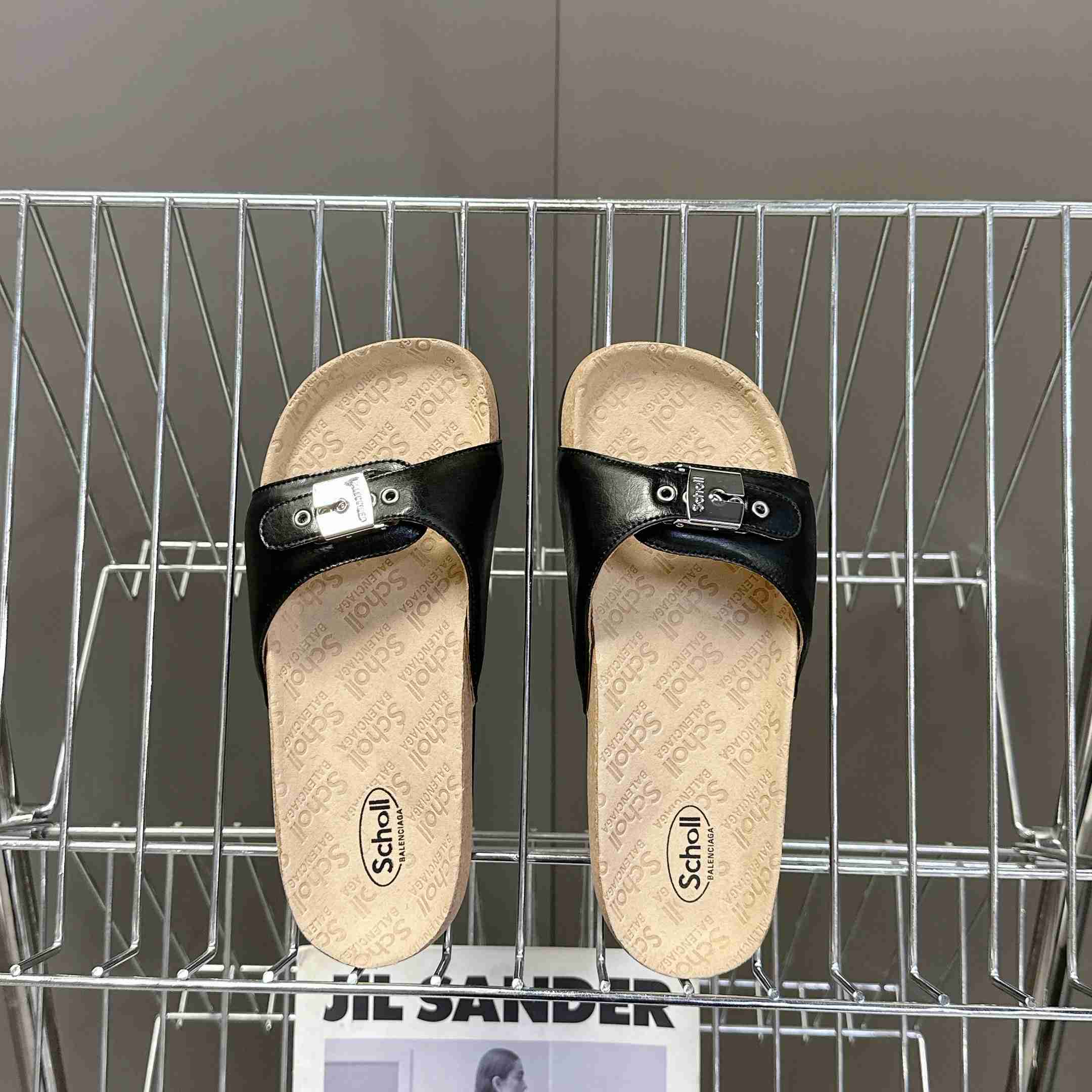 Balenciaga Scholl Flat Sandal In Black - DopestKickz