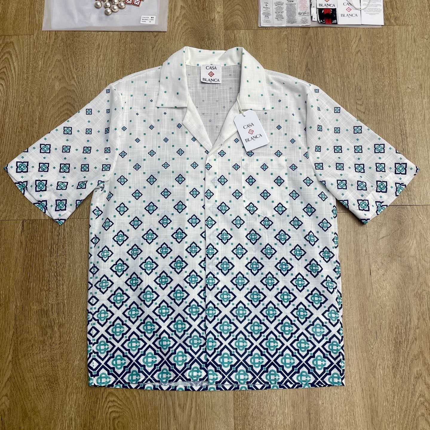 Casablanca Gradient Monogram Short Sleeve Silk Shirt  CA3537 - DopestKickz