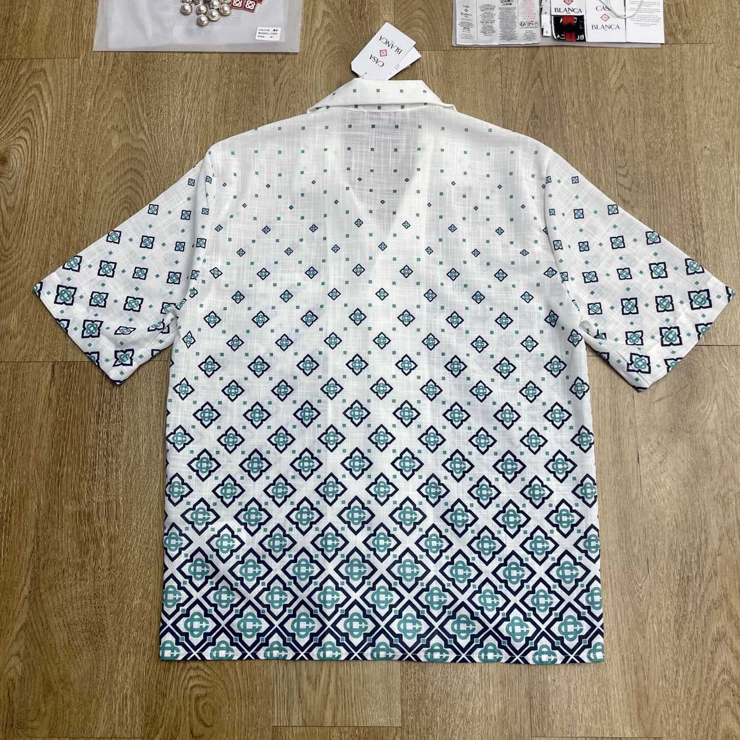 Casablanca Gradient Monogram Short Sleeve Silk Shirt  CA3537 - DopestKickz