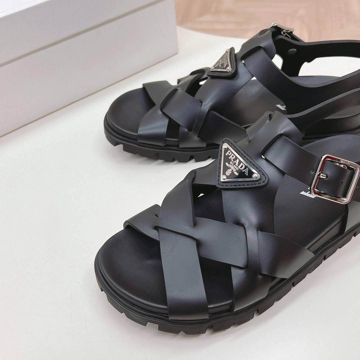Prada Crisscross Rubber Sandals - DopestKickz