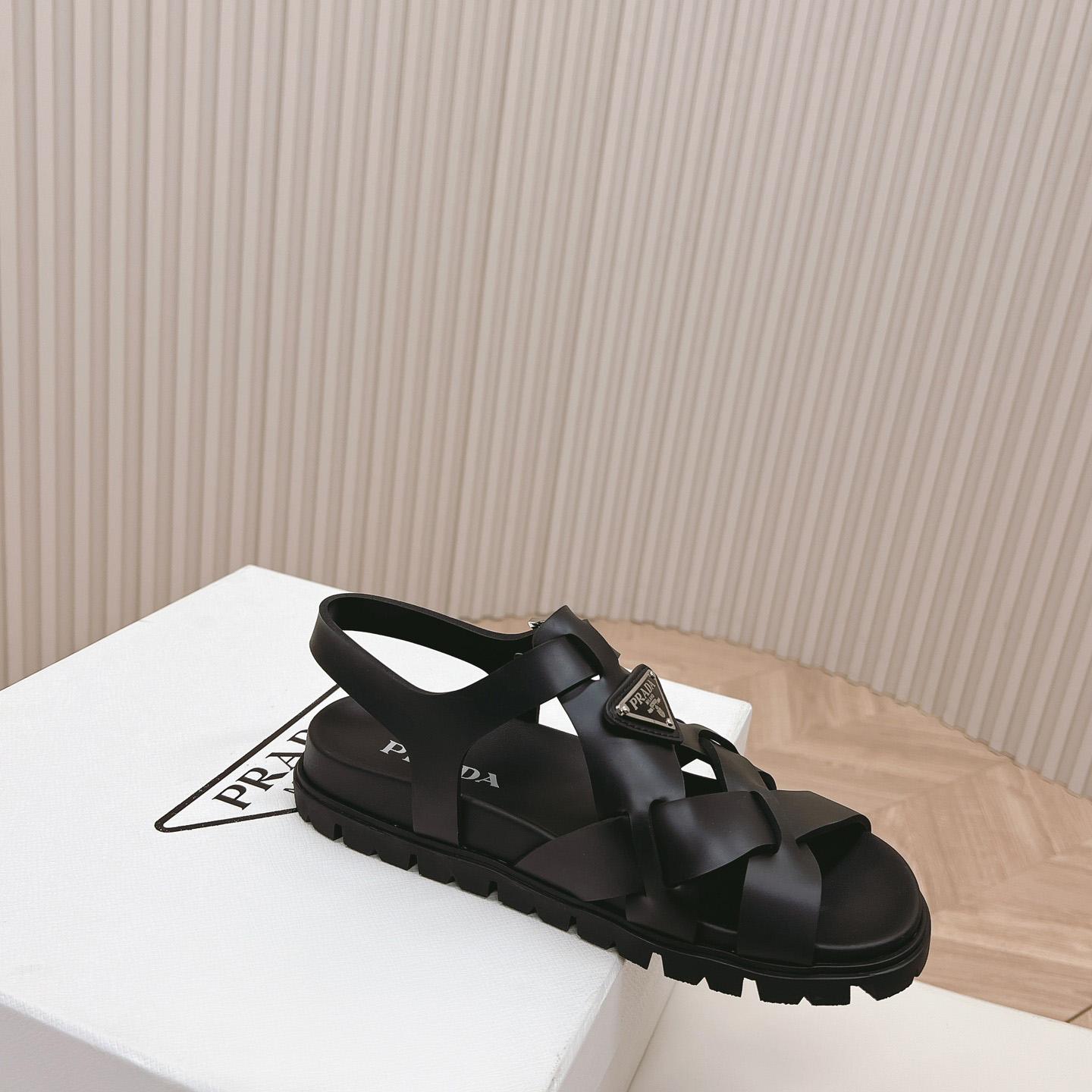 Prada Crisscross Rubber Sandals - DopestKickz