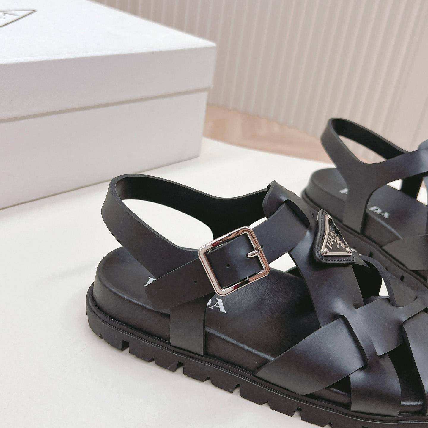 Prada Crisscross Rubber Sandals - DopestKickz