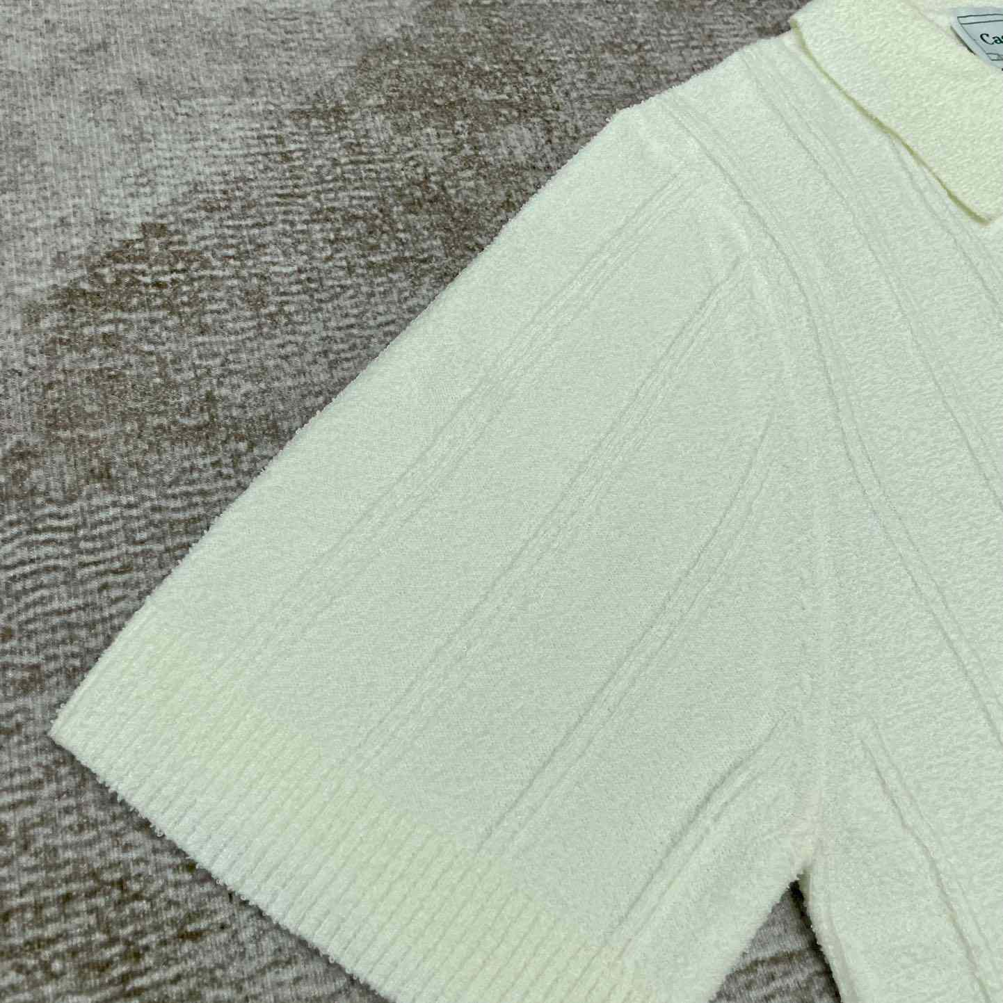 Casablanca Logo Appliqué Boucle Polo Shirt   D0016 - DopestKickz