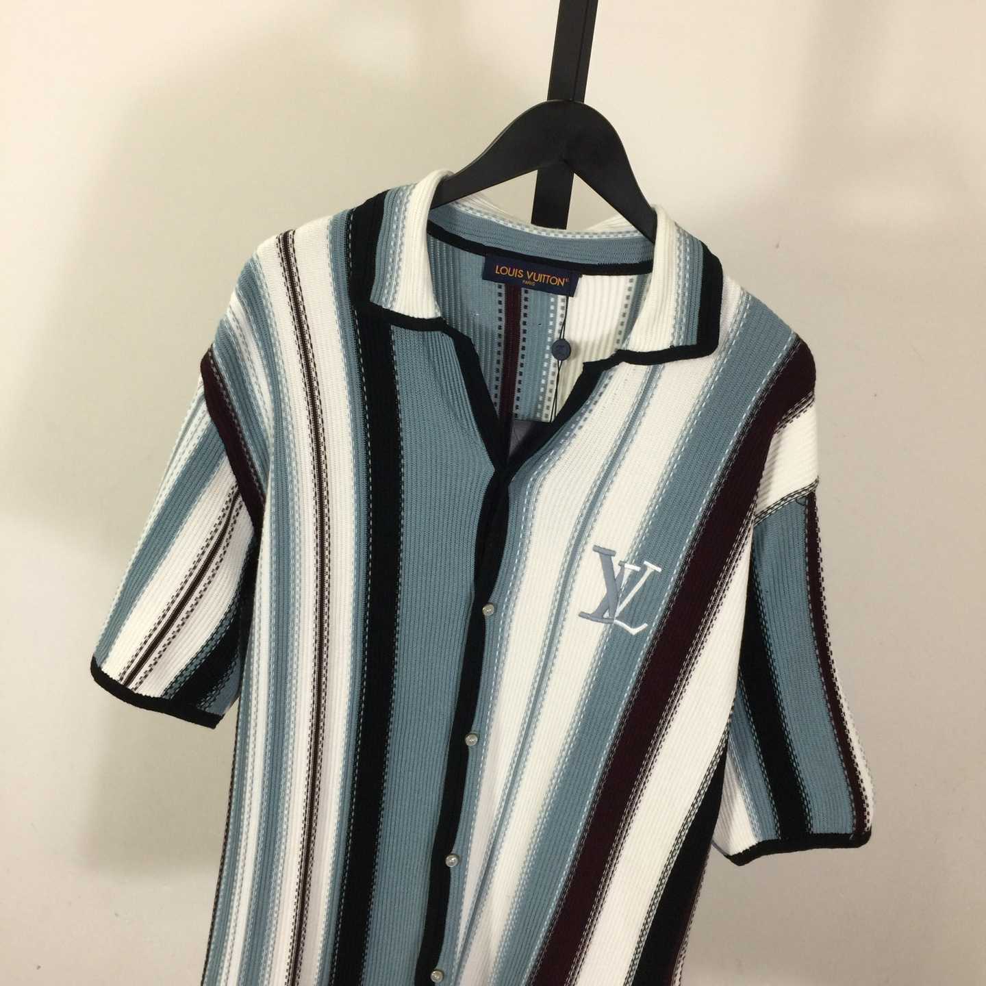 Louis Vuitton Striped Crochet Short-Sleeved Shirt 1AHVOO - DopestKickz
