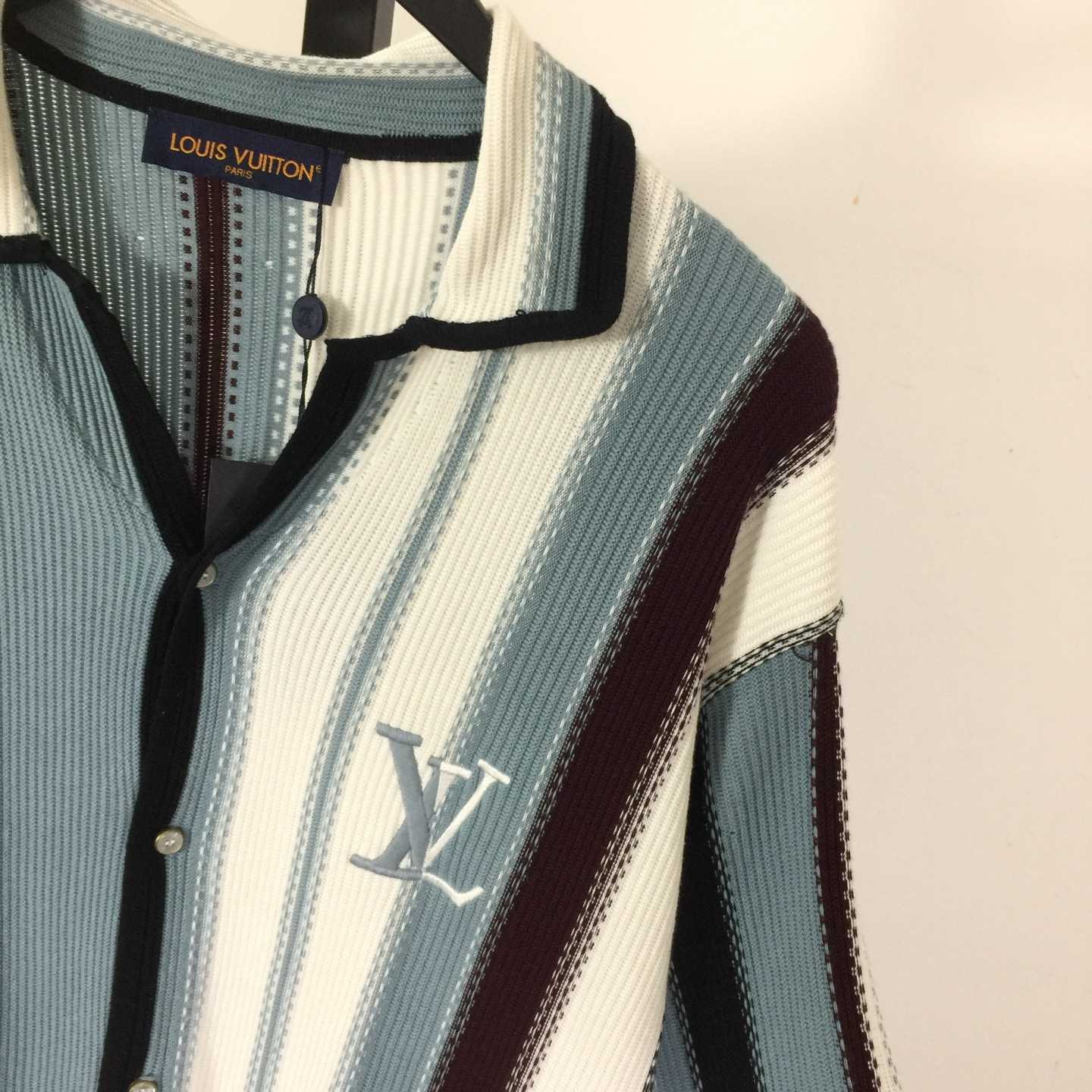 Louis Vuitton Striped Crochet Short-Sleeved Shirt 1AHVOO - DopestKickz