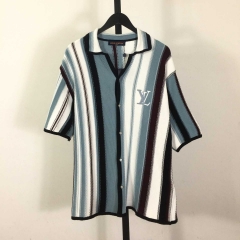 Louis Vuitton Striped Crochet Short-Sleeved Shirt   1AHVOO - DopestKickz