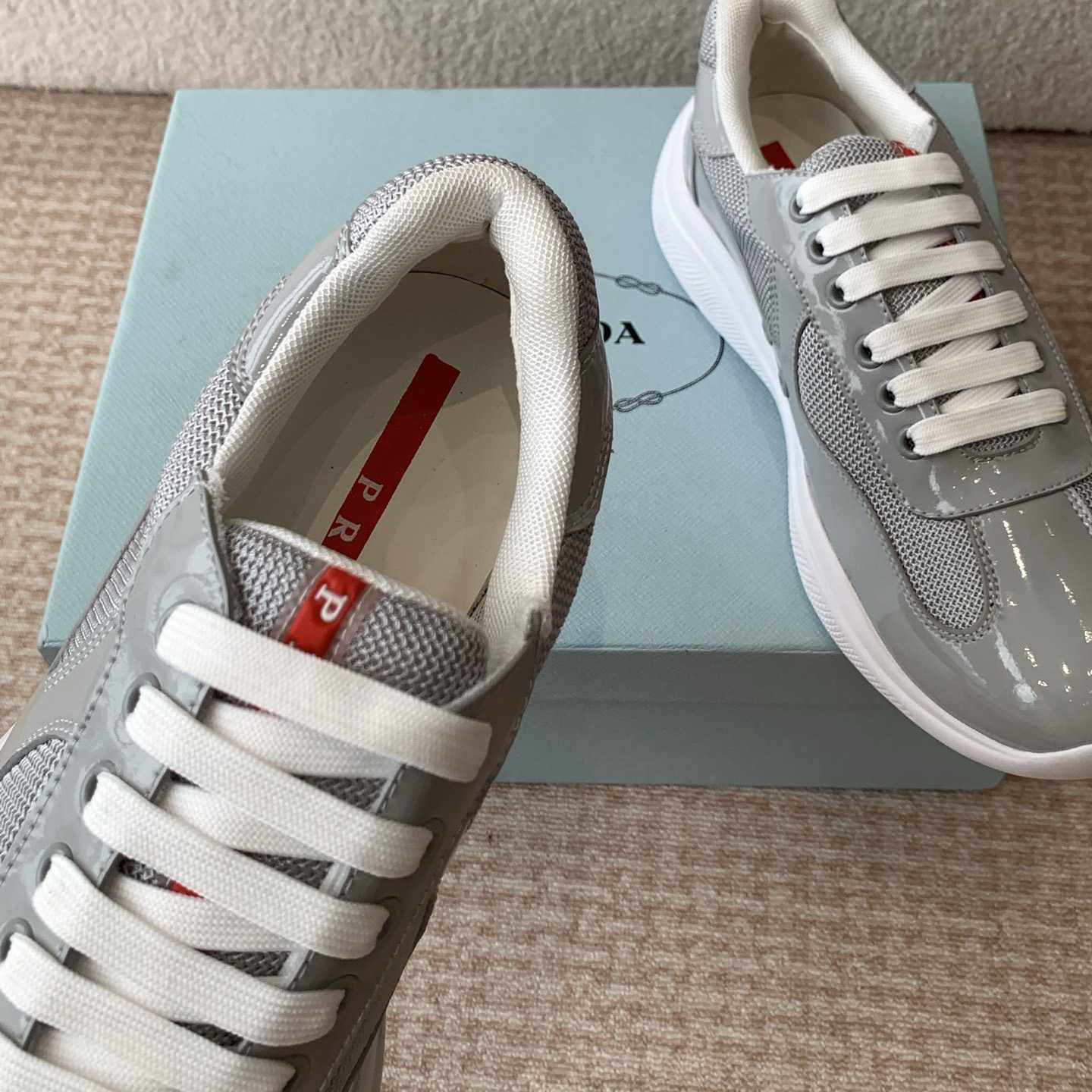 Patent Leather And Technical Fabric Prada America's Cup Sneakers - DopestKickz