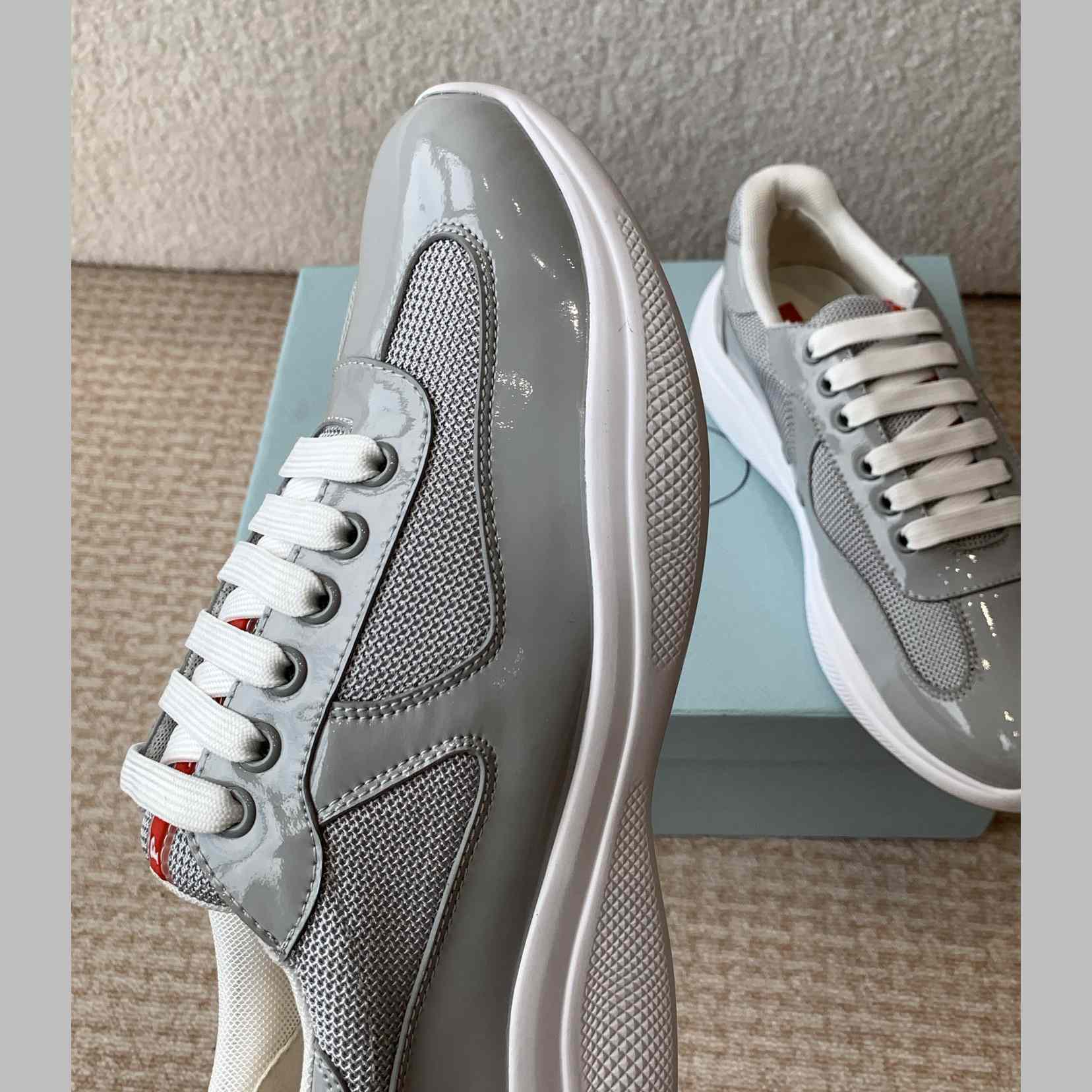 Patent Leather And Technical Fabric Prada America's Cup Sneakers - DopestKickz