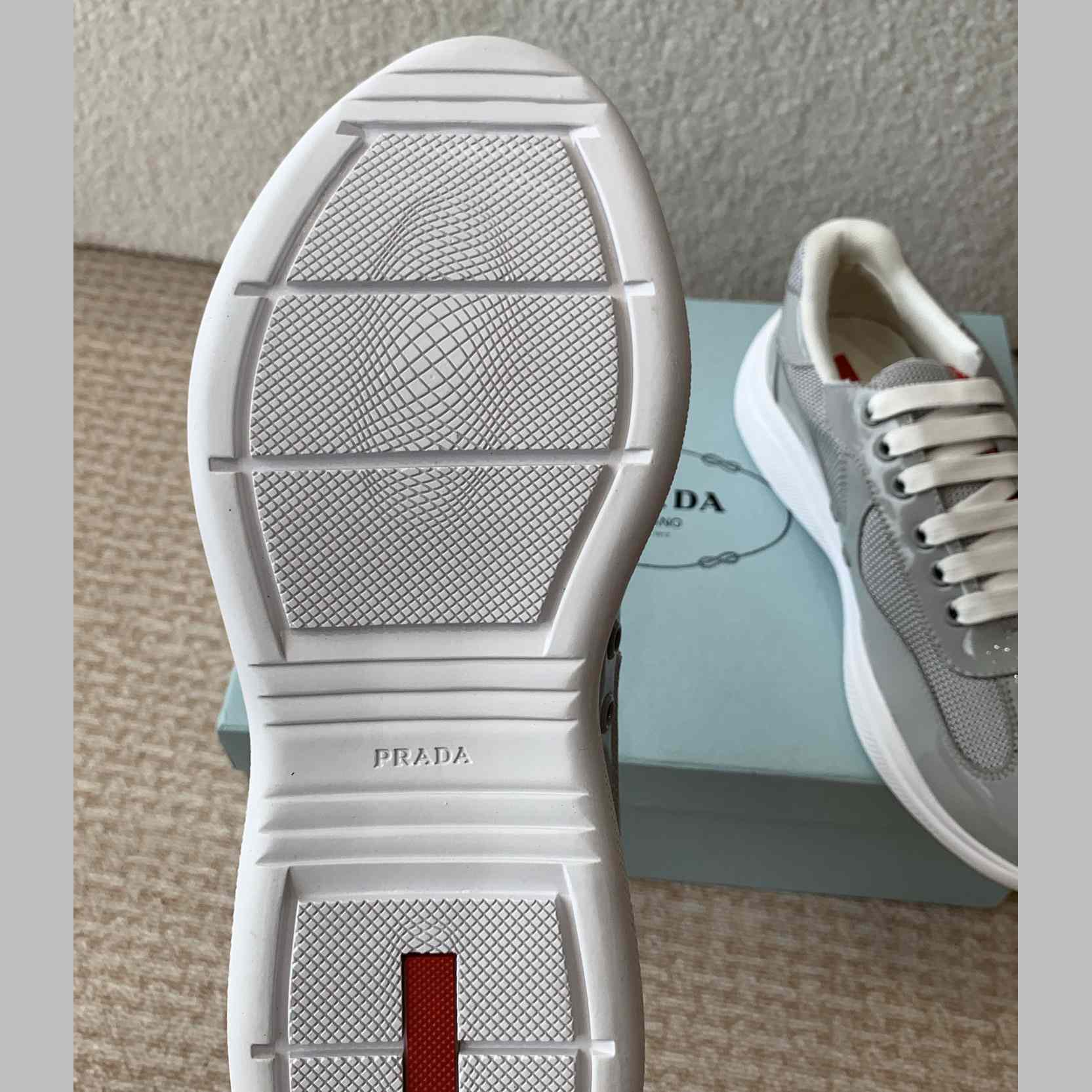 Patent Leather And Technical Fabric Prada America's Cup Sneakers - DopestKickz