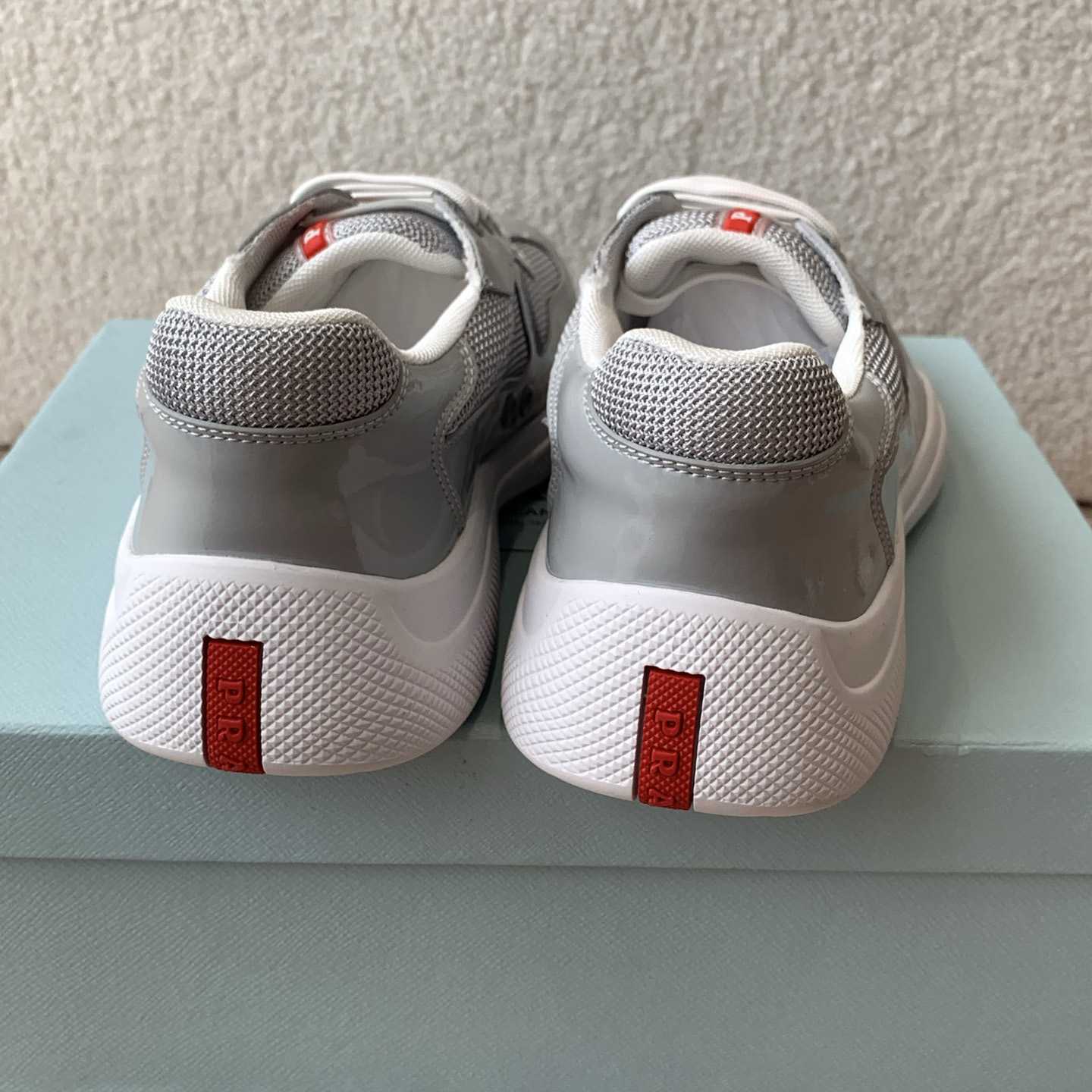 Patent Leather And Technical Fabric Prada America's Cup Sneakers - DopestKickz