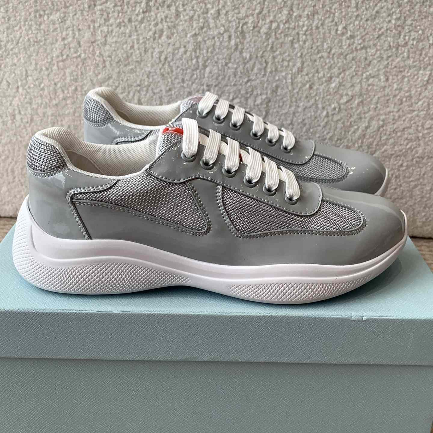 Patent Leather And Technical Fabric Prada America's Cup Sneakers - DopestKickz
