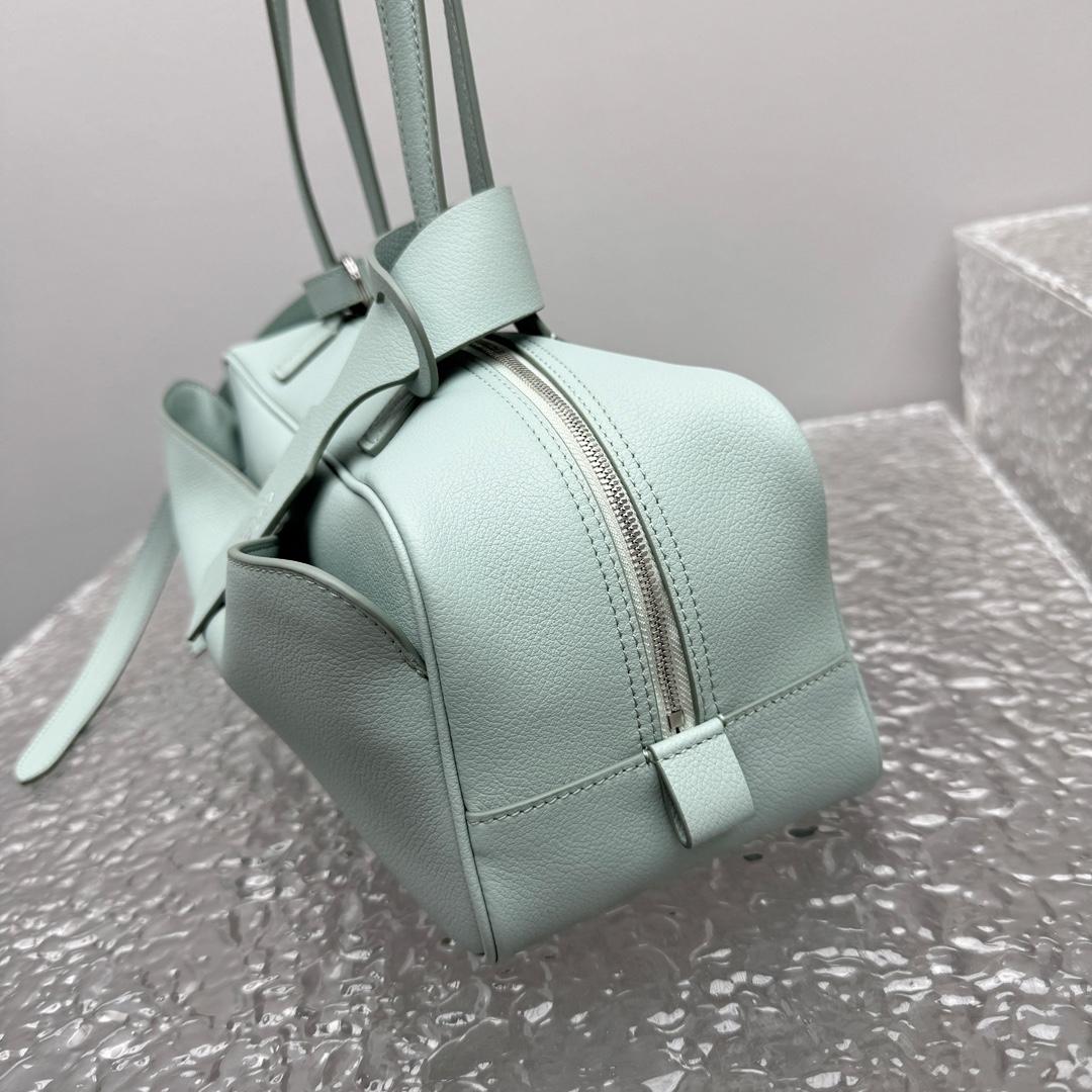 Balenciaga Carrie Bowling Bag Small In Mineral Green - DopestKickz