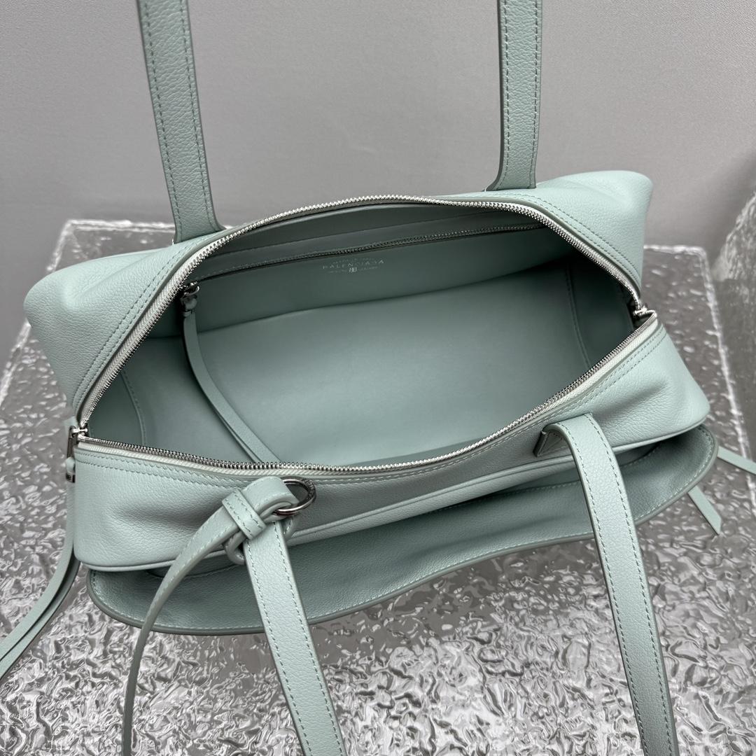 Balenciaga Carrie Bowling Bag Small In Mineral Green - DopestKickz