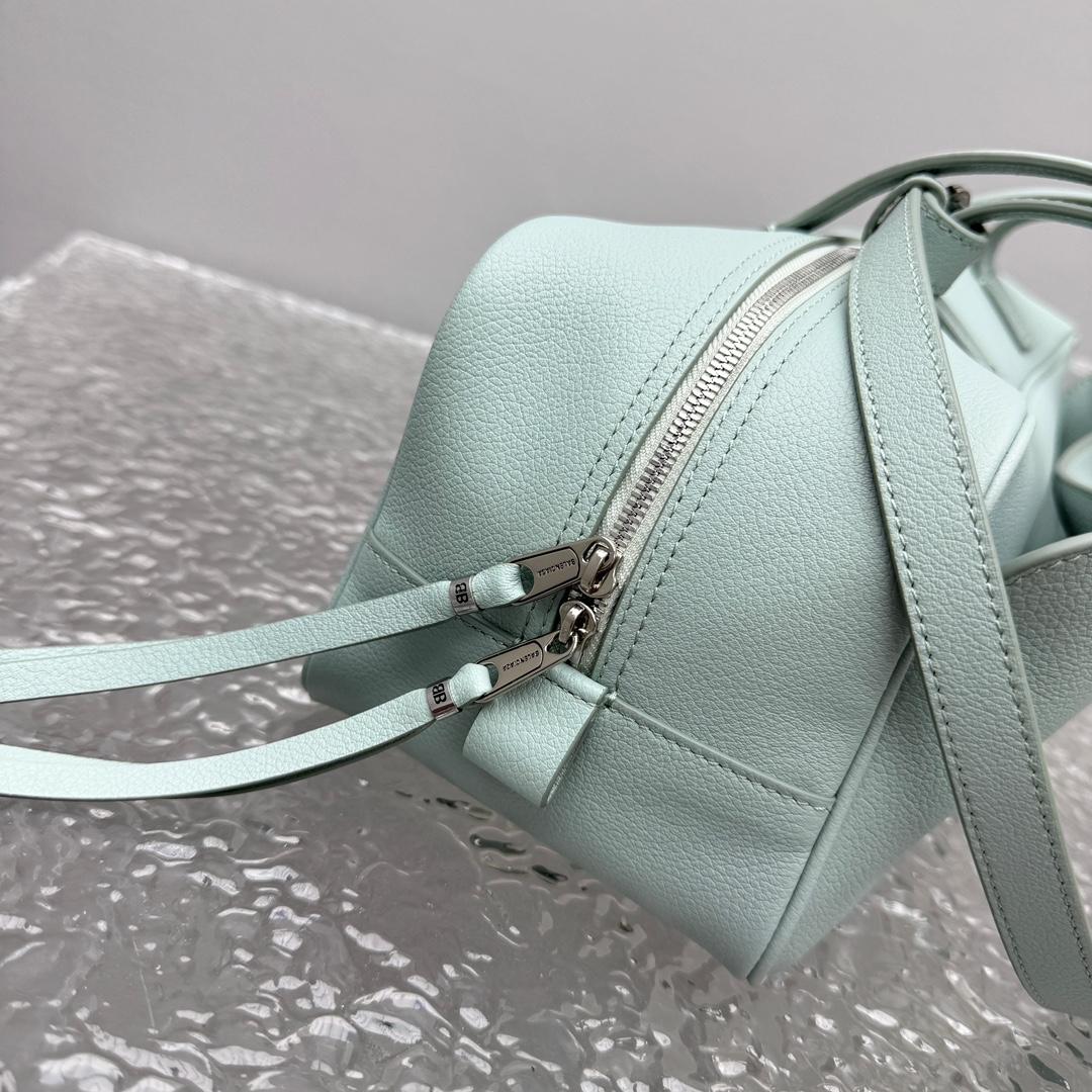 Balenciaga Carrie Bowling Bag Small In Mineral Green - DopestKickz