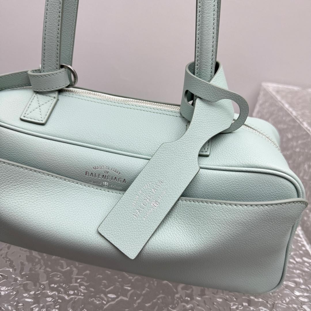 Balenciaga Carrie Bowling Bag Small In Mineral Green - DopestKickz