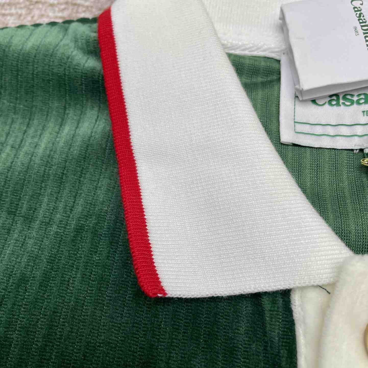 Casablanca Rib Velour Polo Shirt   c877 - DopestKickz